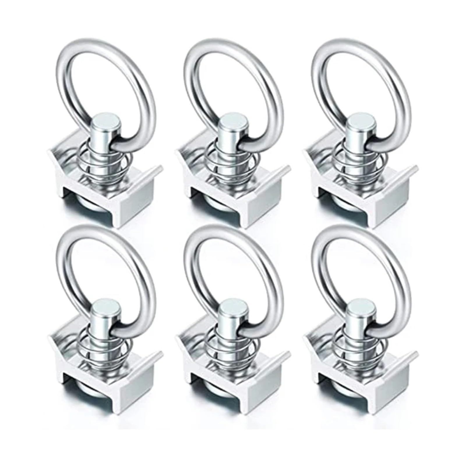 SHENGG 6/10 Stück Einzelbolzenbeschlag Schwerlast-Zurranker Schnellhaken-Federbolzen mit rundem Ring-Anhänger-Befestigungsring(6PCS) von SHENGG