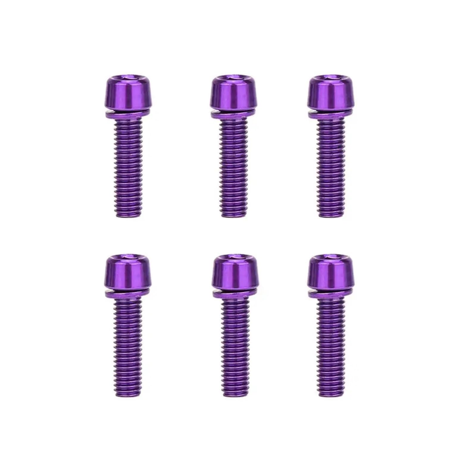 SHENGG 6 STÜCKE Edelstahl Fahrradvorbauschrauben M5 x 18 mm Fahrrad Riser Schrauben Fahrradanhänge for Rennrad Fahrradlenker Reiten(Purple) von SHENGG