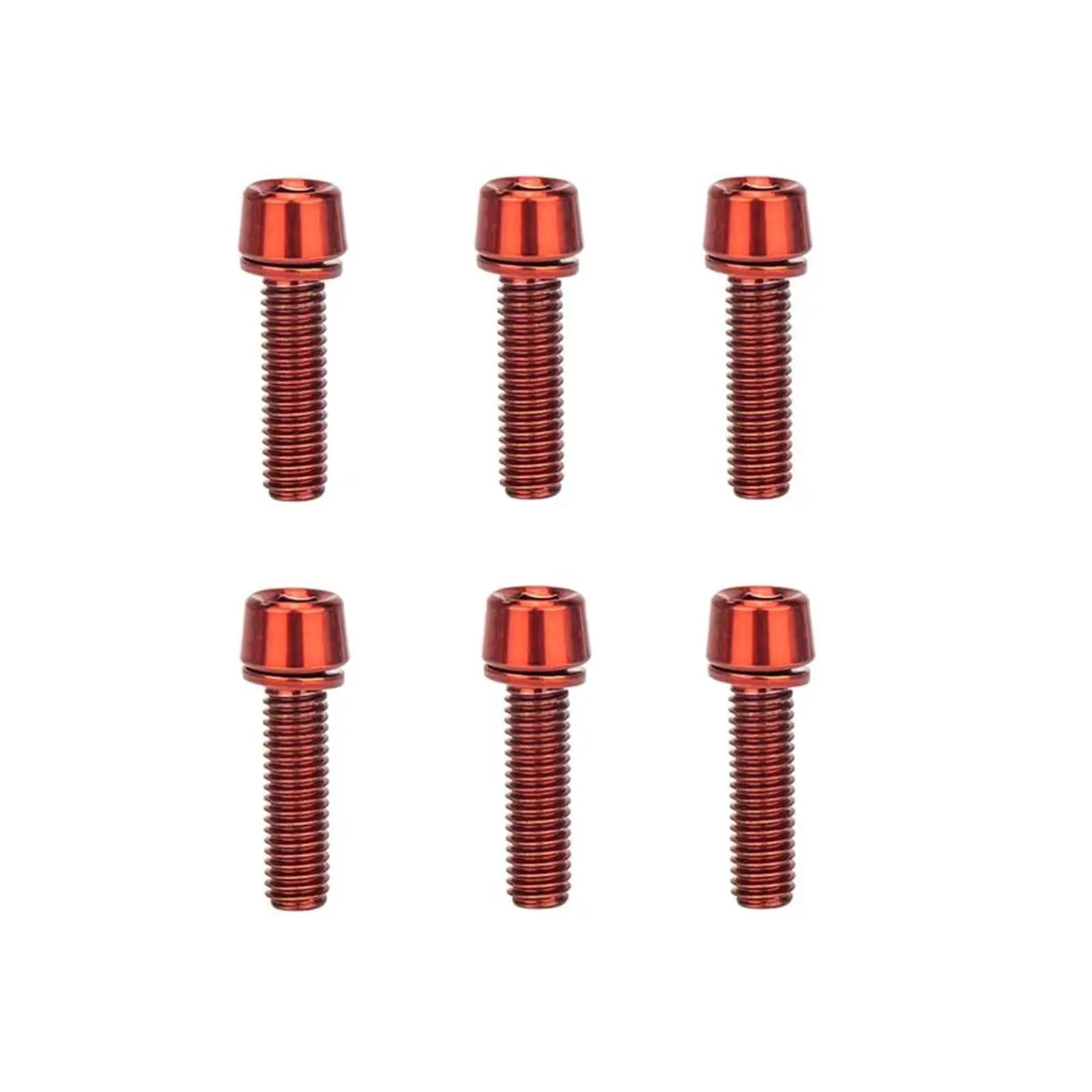 SHENGG 6 STÜCKE Edelstahl Fahrradvorbauschrauben M5 x 18 mm Fahrrad Riser Schrauben Fahrradanhänge for Rennrad Fahrradlenker Reiten(Red) von SHENGG