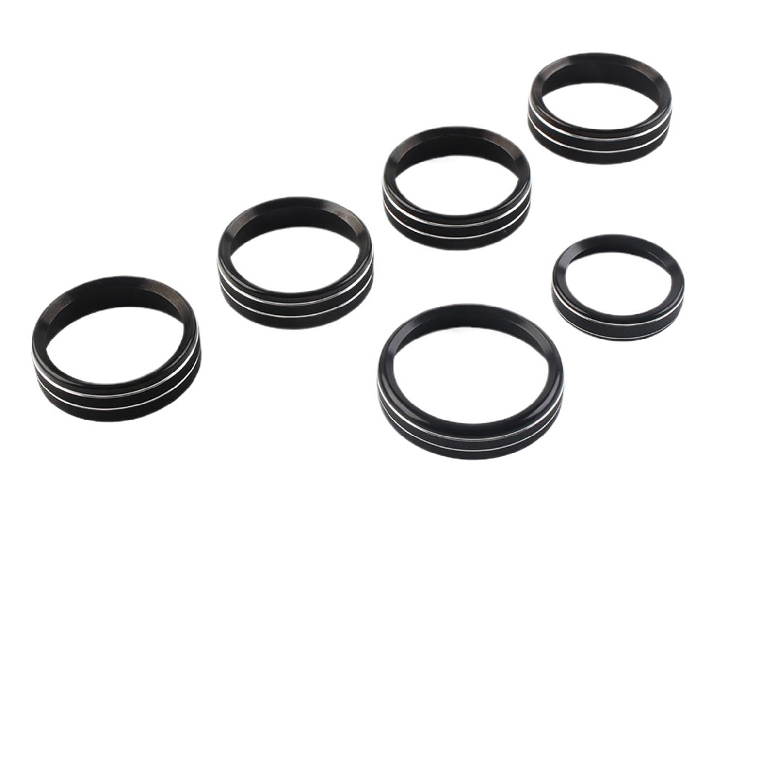 SHENGG 6Pcs Auto Klimaanlage Schalter CD-Taste Ring Knopf Trim for F150 XLT 2015 2016 2017 2018 2019 2020(Black) von SHENGG