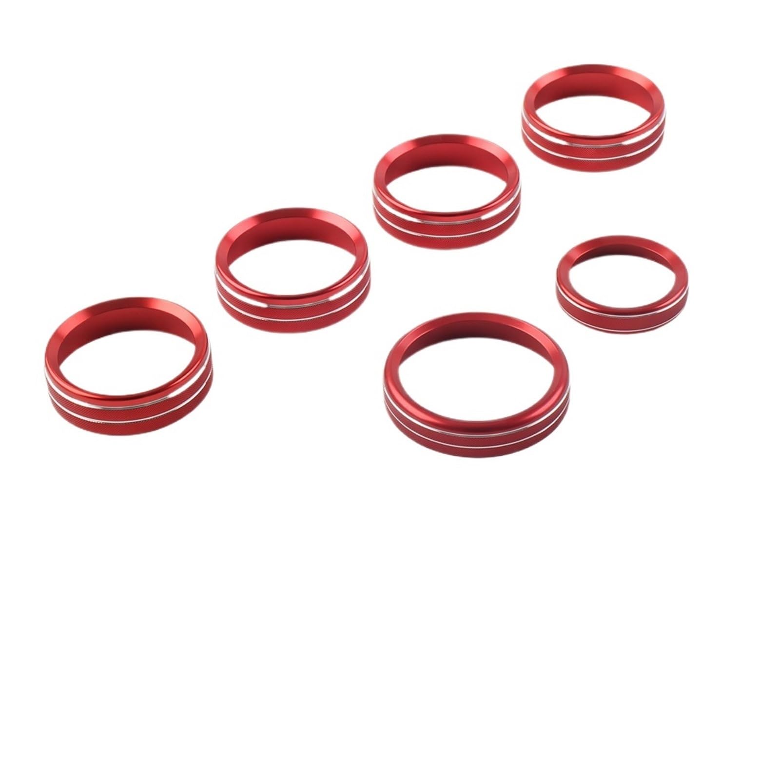 SHENGG 6Pcs Auto Klimaanlage Schalter CD-Taste Ring Knopf Trim for F150 XLT 2015 2016 2017 2018 2019 2020(Red) von SHENGG