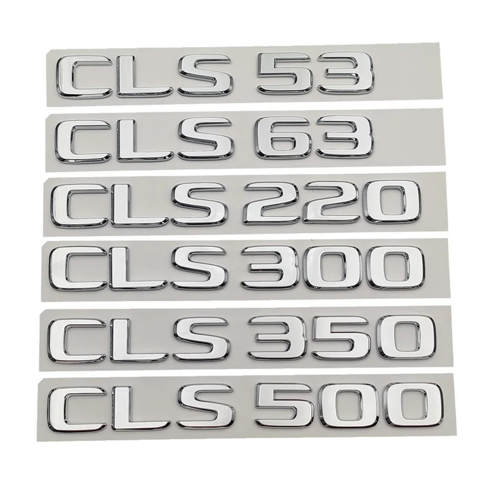 SHENGG ABS Schwarz Buchstaben Kofferraum Abzeichen CLS 53 63 220 250 260 300 320 350 400 450 500 Emblem Logo for W218 W219 Zubehör(Chrome,CLS320) von SHENGG