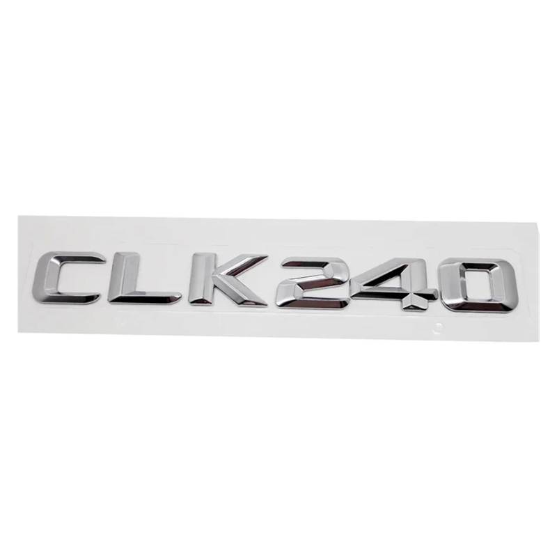 SHENGG Auto Hinten Stamm Buchstaben Emblem Schwanz Box Abzeichen Aufkleber for CLK55 CLK63 CLK200 CLK230 CLK240 CLK280 CLK320 CLK Klasse(CLK240-Silver) von SHENGG