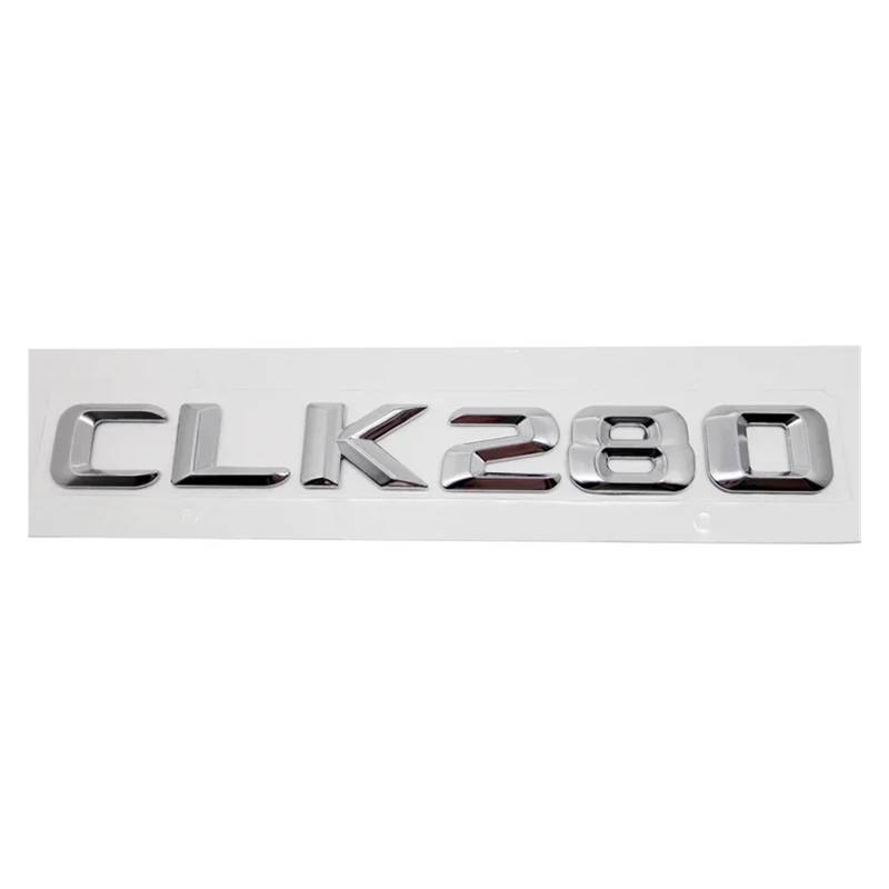 SHENGG Auto Hinten Stamm Buchstaben Emblem Schwanz Box Abzeichen Aufkleber for CLK55 CLK63 CLK200 CLK230 CLK240 CLK280 CLK320 CLK Klasse(CLK280-Silver) von SHENGG