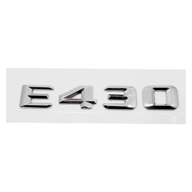 SHENGG Auto Hinten Stamm Nummer Brief Aufkleber Schwanz Box Emblem Abzeichen for E Klasse E300 E320 E350 E400 E420 E430 E500 e550(E430-Silver) von SHENGG