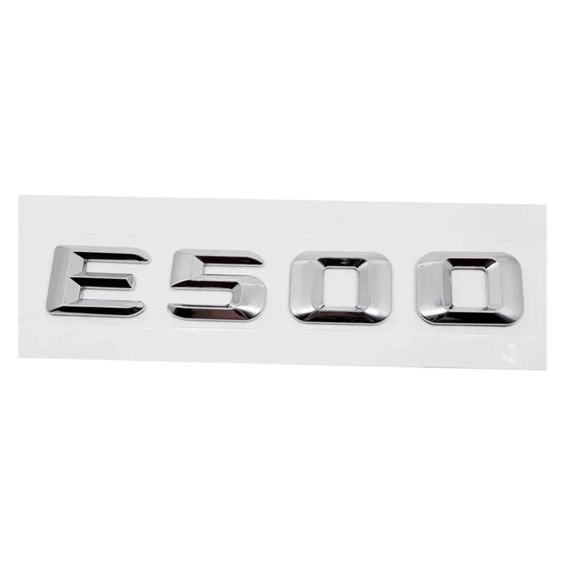 SHENGG Auto Hinten Stamm Nummer Brief Aufkleber Schwanz Box Emblem Abzeichen for E Klasse E300 E320 E350 E400 E420 E430 E500 e550(E500-Silver) von SHENGG