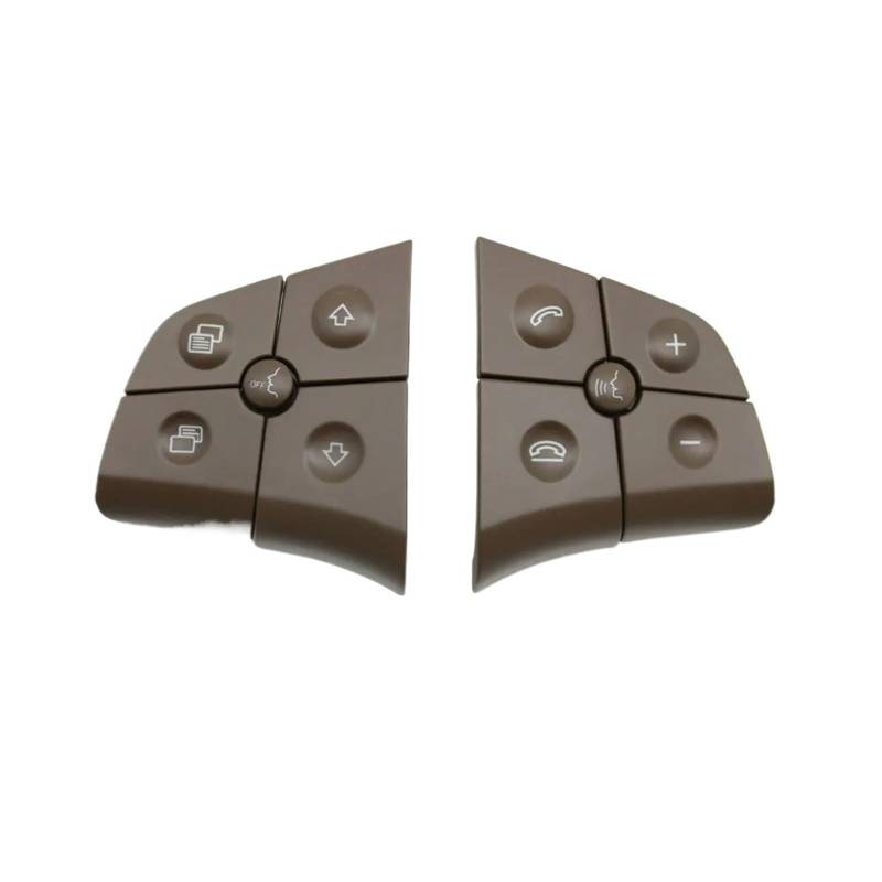 SHENGG Auto-Multifunktions-Lenkrad-Schalter-Tasten-Set, Steuerschlüssel for W164 W245 W251 ML GL 300 350 400 450 2006–2009(B Brown Button) von SHENGG