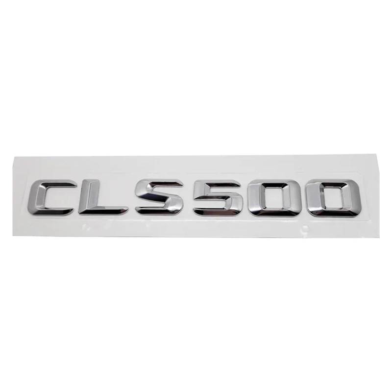 SHENGG Auto Schwanz Box Buchstaben Abzeichen Aufkleber Hinten Stamm Emblem for CL55 CLS63 CLS55 CLS260 CLS350 CLS400 CLS500 CLS550(CLS500-Silver) von SHENGG