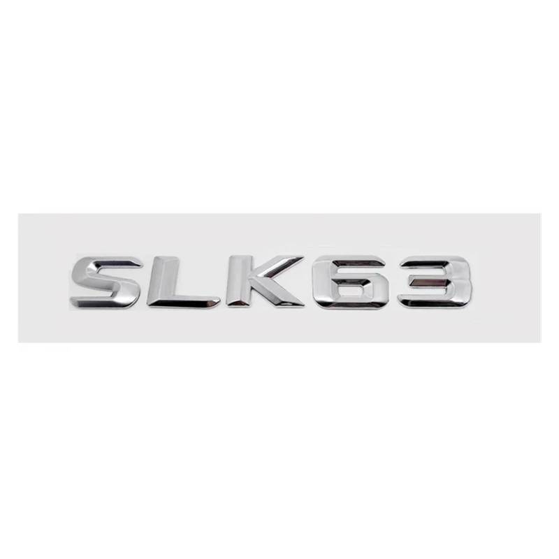 SHENGG Auto Schwanz Brief Aufkleber Hinten Stamm Abzeichen Emblem for SLK55 SLK63 SLK200 SLK230 SLK250 SLK280 SLK300 SLK320 SLK350(SLK63-Silver) von SHENGG