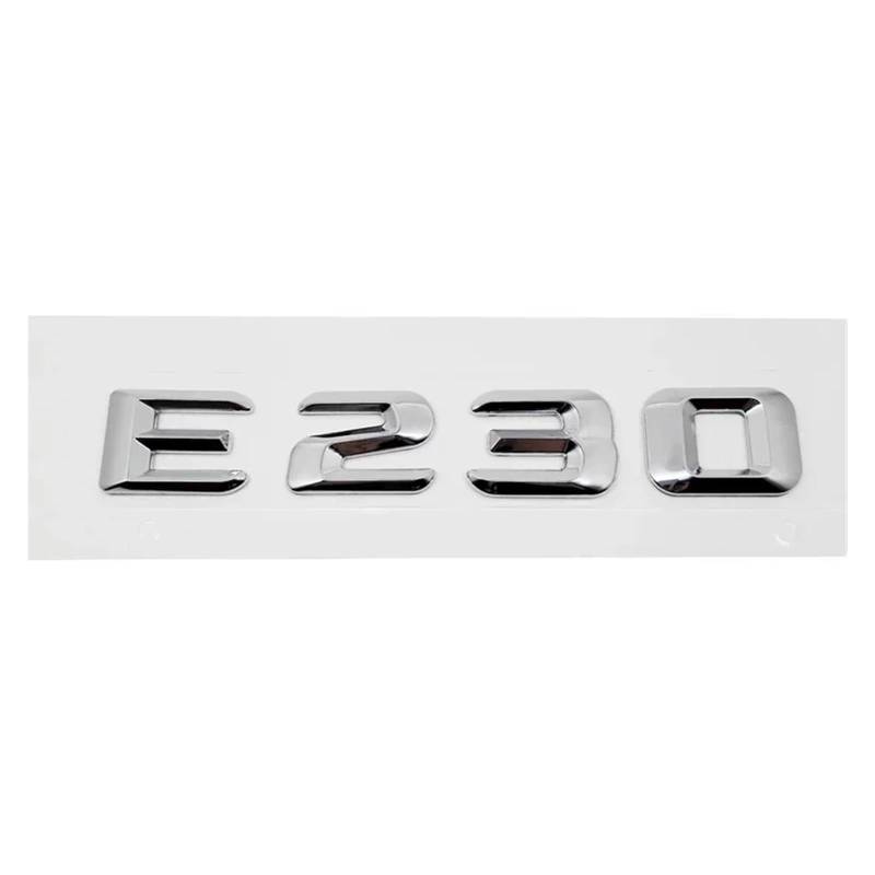 SHENGG Auto Schwanz Brief Nummer Emblem Aufkleber Hinten Stamm Abzeichen Aufkleber for E Klasse E53 E55 E63 E200 E220 E230 e240 E250 E260(E230-Silver) von SHENGG