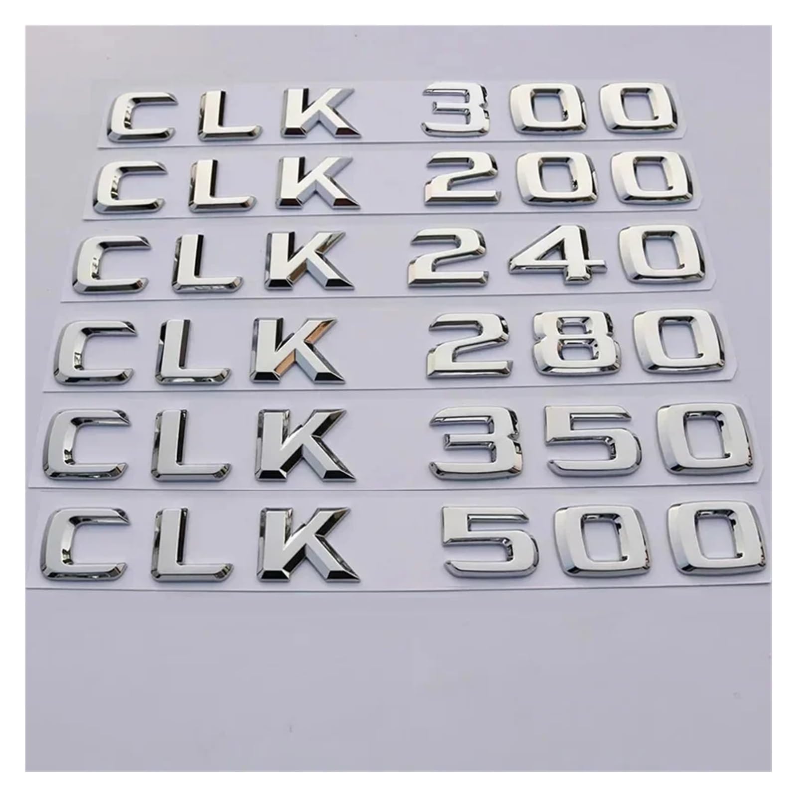 SHENGG Auto Stamm Buchstaben Logo Emblem Abzeichen Aufkleber Aufkleber for CLK Klasse CLK55 CLK63 CLK200 CLK230 CLK240 CLK280 CLK320(Chrome Silver,CLK 200) von SHENGG