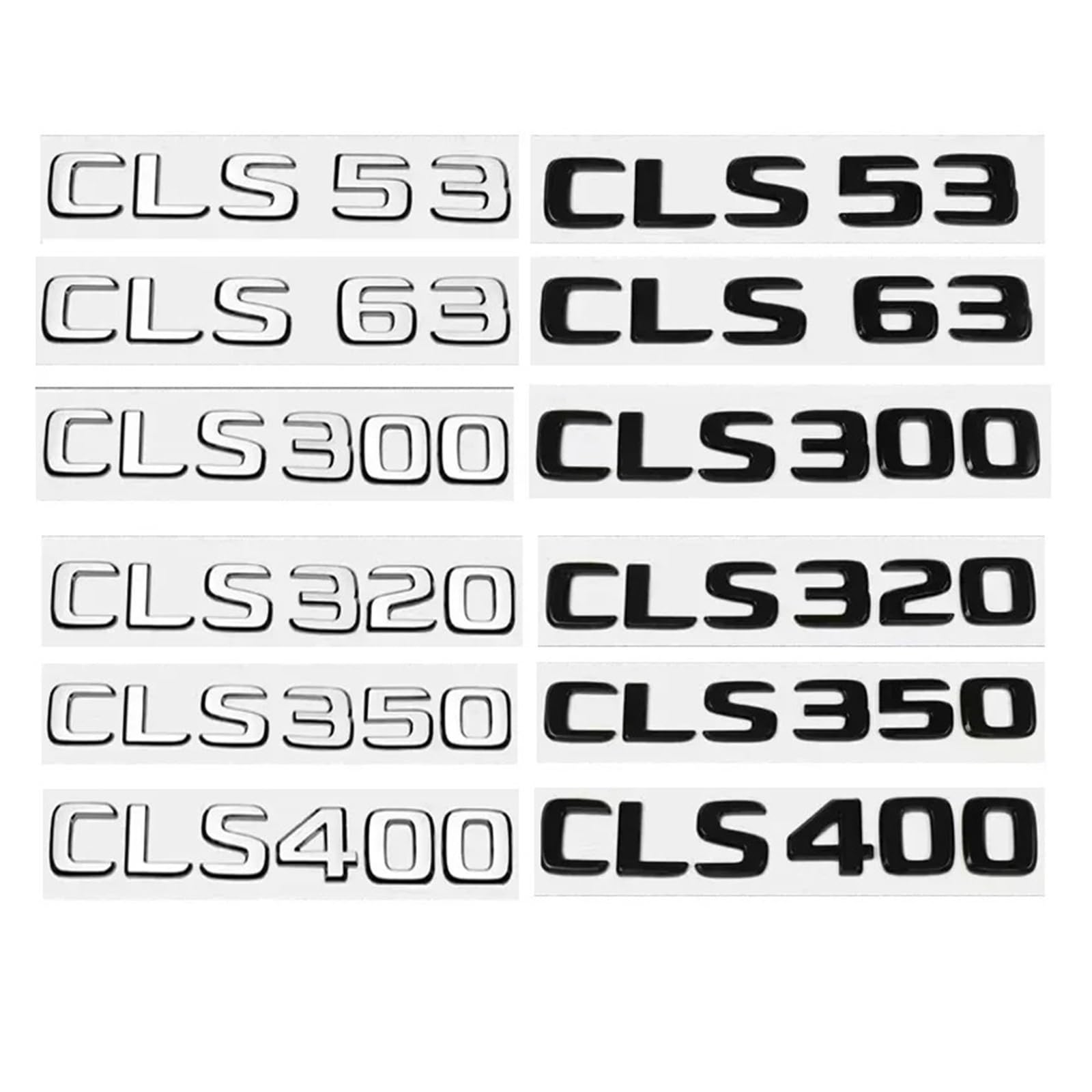 SHENGG Auto Stamm Buchstaben Logo Emblem Abzeichen Aufkleber Aufkleber for CLS Klasse 53 63 CLS260 CLS300 CLS400 CLS350 CLS320 C257(Gloss Black,CLS 350) von SHENGG