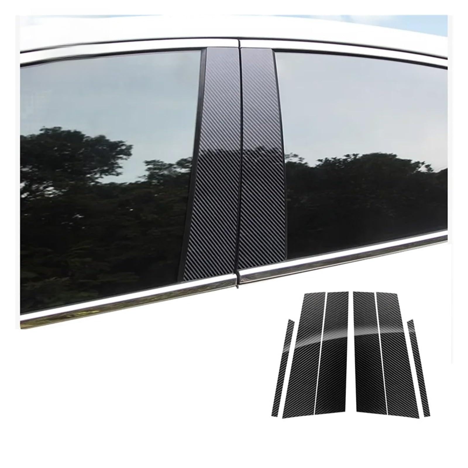 SHENGG Autoaufkleber Center Trims BC Säule Zierleisten for 5er E60 F07 F10 G30 G60 2005–2025 Außenzubehör(Carbon Fiber,G60-2024-2025) von SHENGG