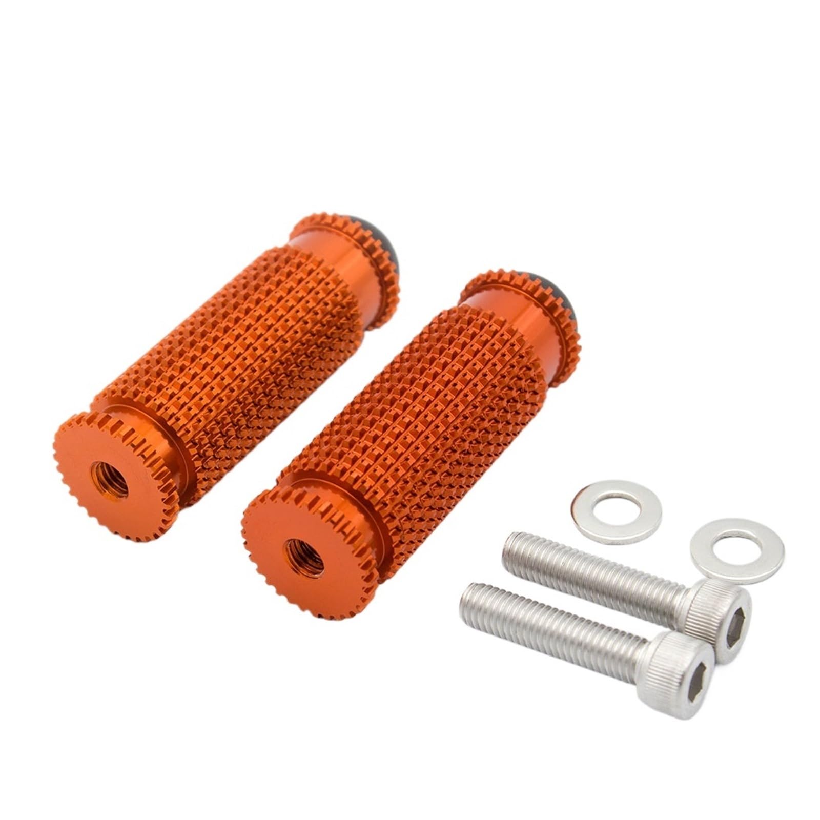 SHENGG CNC Aluminium Motorrad Fußrastenanlage Fußstützen Fußrasten Fußrasten Pedal 8 Farben 8mm(Orange) von SHENGG