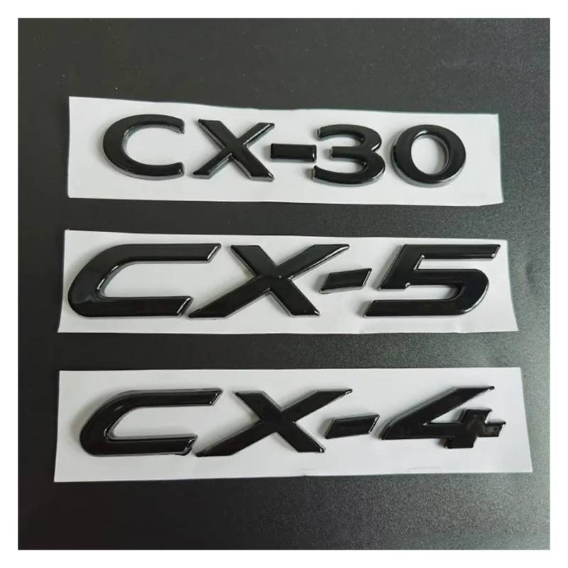 SHENGG CX4 CX5 Brief Logo Auto Aufkleber for CX-4 5 Stamm Nachrüstung Zubehör Verschiebung Digitale Dekorative Aufkleber(Matte Black,CX-4) von SHENGG