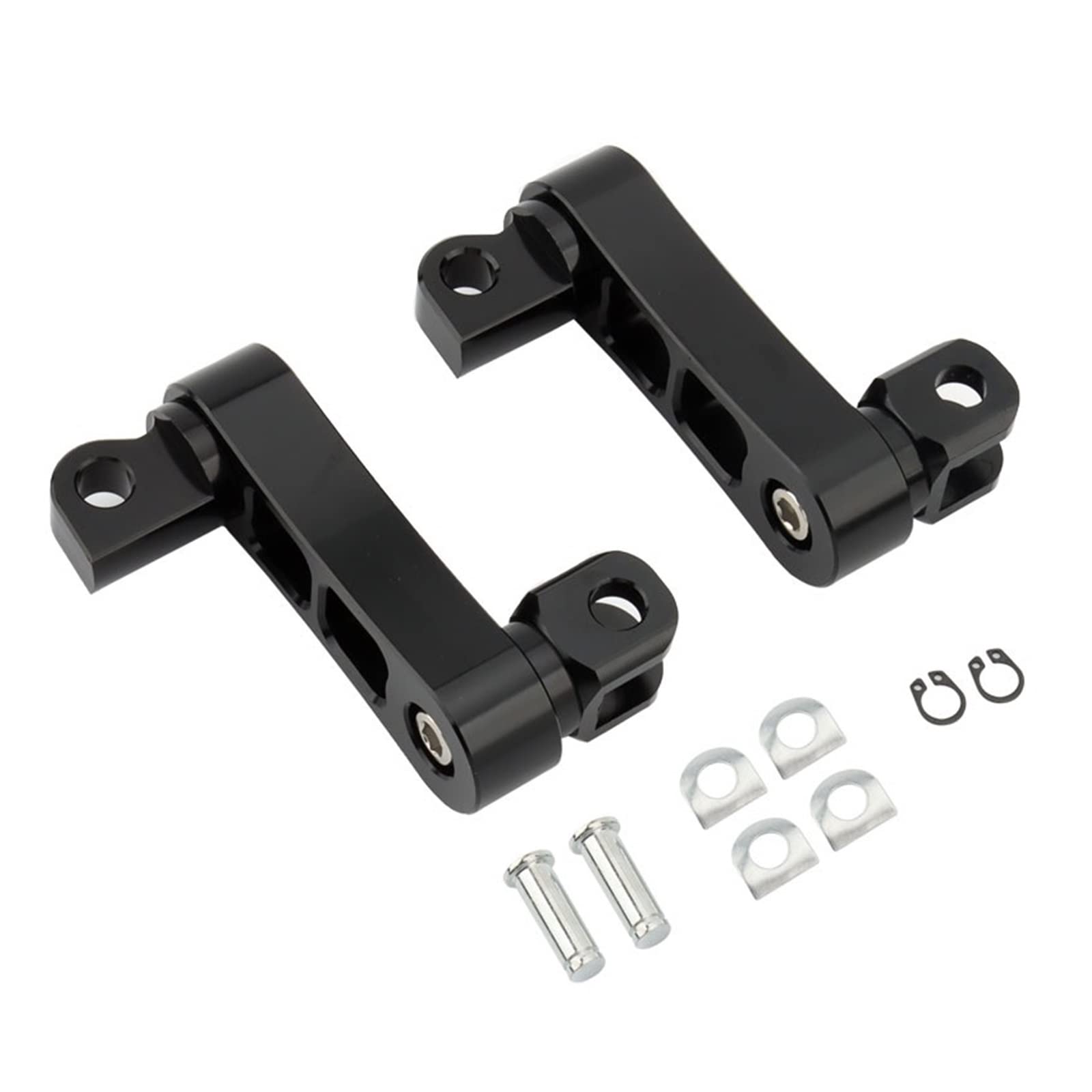 SHENGG Einstellbare Motorrad Beifahrer Fußrasten Halterung Kit Highway Pegs Männliche Halterung Fuß Peg Clamp Unterstützung Extensions Halterung(Black) von SHENGG