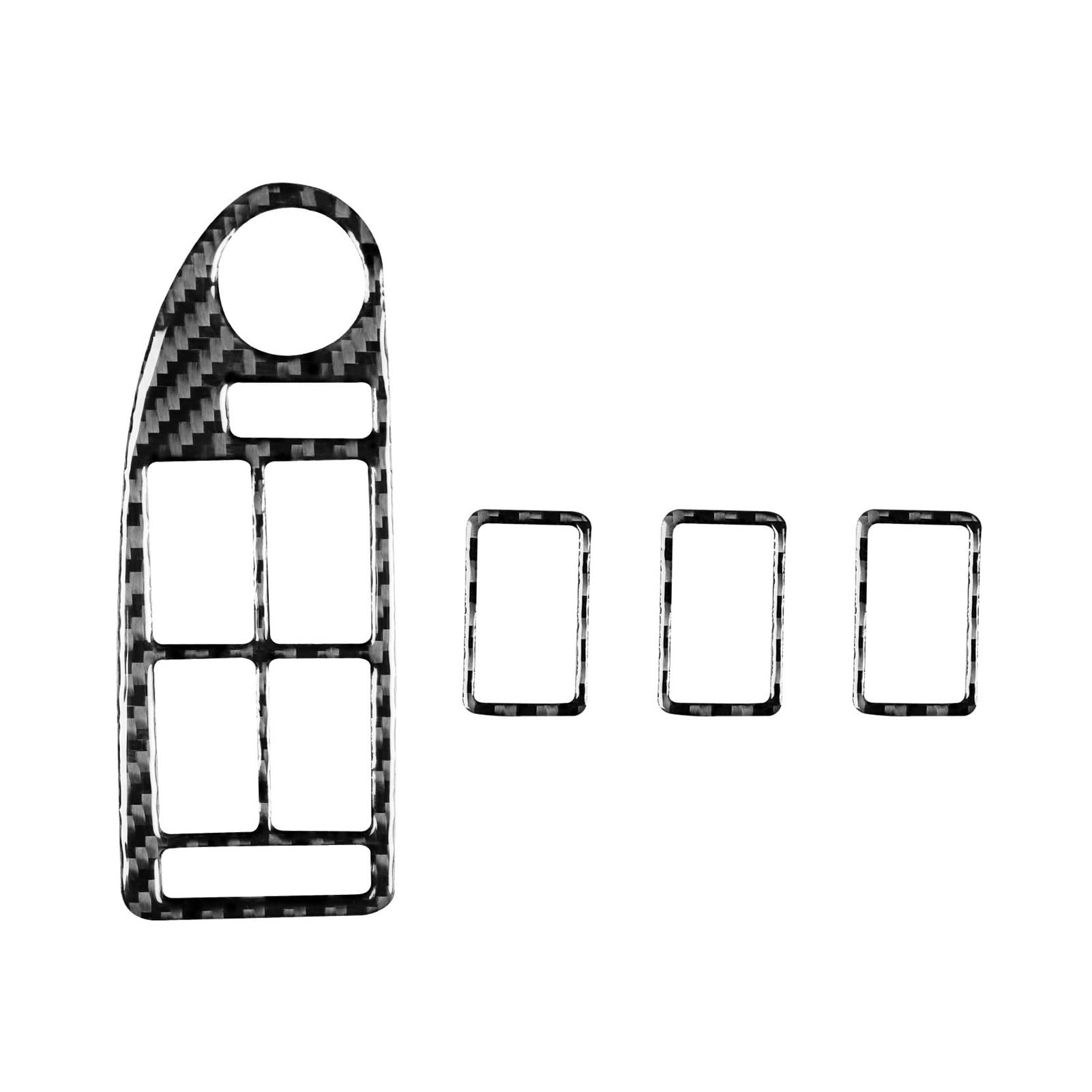 SHENGG For 5er-Serie E39 1998-2003, Türfensterheber-Schalterknopfabdeckung aus weichem Carbonfaser, Innenausstattung, Ersatzzubehör(LHD) von SHENGG