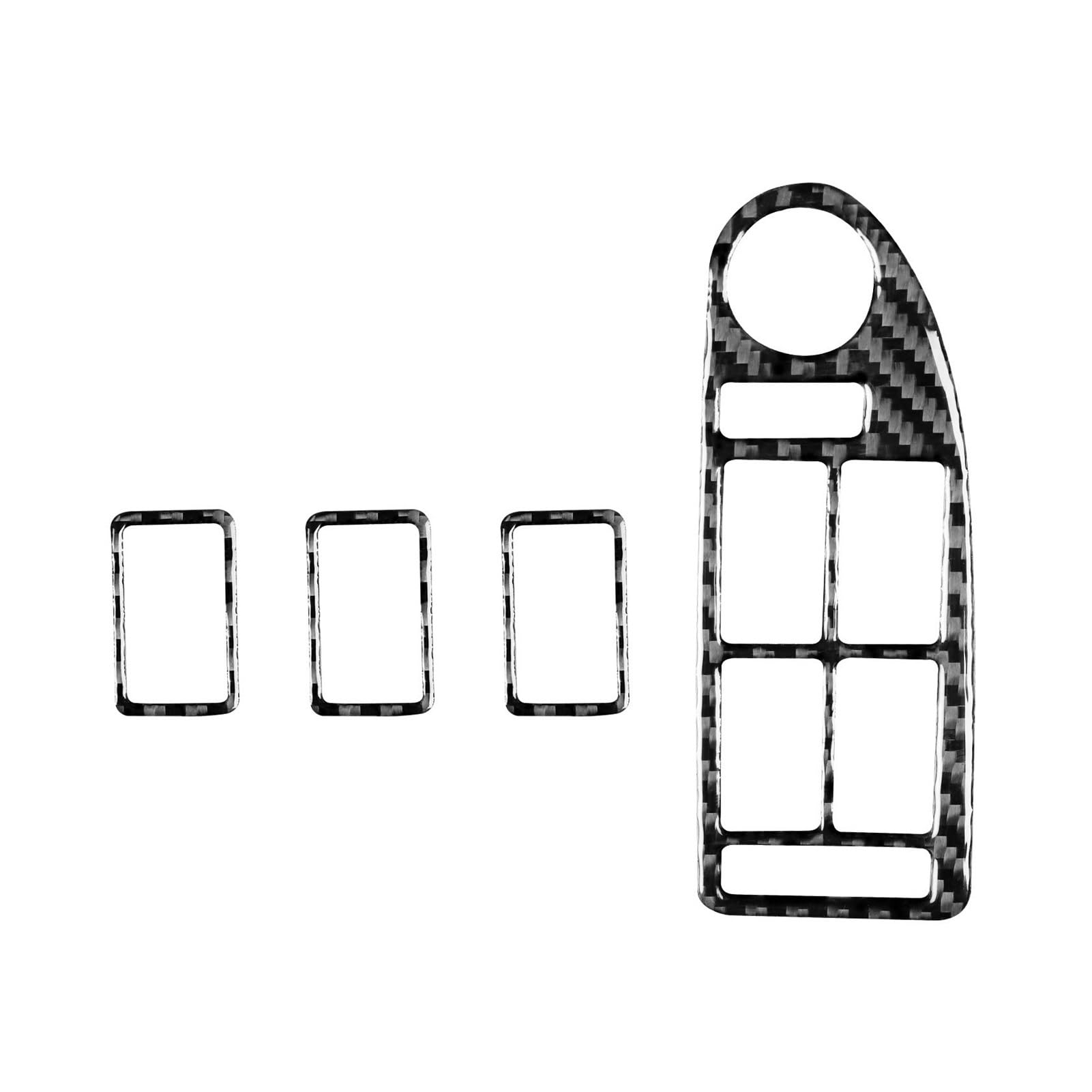 SHENGG For 5er-Serie E39 1998-2003, Türfensterheber-Schalterknopfabdeckung aus weichem Carbonfaser, Innenausstattung, Ersatzzubehör(RHD) von SHENGG