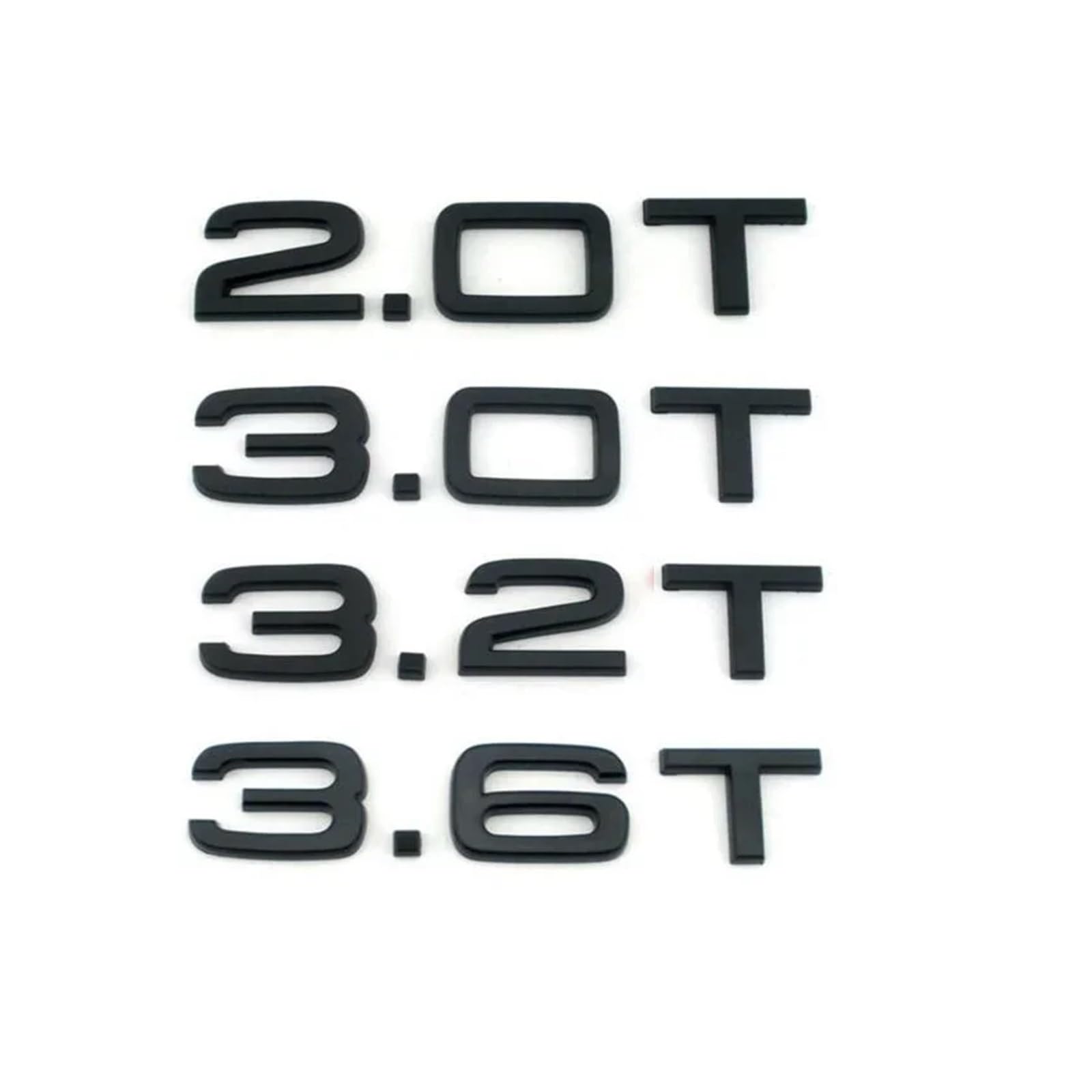 SHENGG Glänzendes Schwarz 1,8T 2,0T 2,3T 2,4T 2,8T 3,0T 3,2T 3,6T Embleme Abzeichen Symbol for A3 A4 A5 A6 A7 A8 A4L A6L A8L Q3 Q5 Q7 Q8 Q8L(2.0 T) von SHENGG