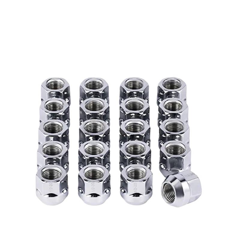 SHENGG Höhe 21 mm Radmuttern mit offenem Ende 12 x 1,25, M12 x 1,5 Radmuttern M14 x 1,5, 1/2-20 Radmuttern 9/16-18 19 mm Sechskant, 20 Stk(16pcs,M12x1.25) von SHENGG