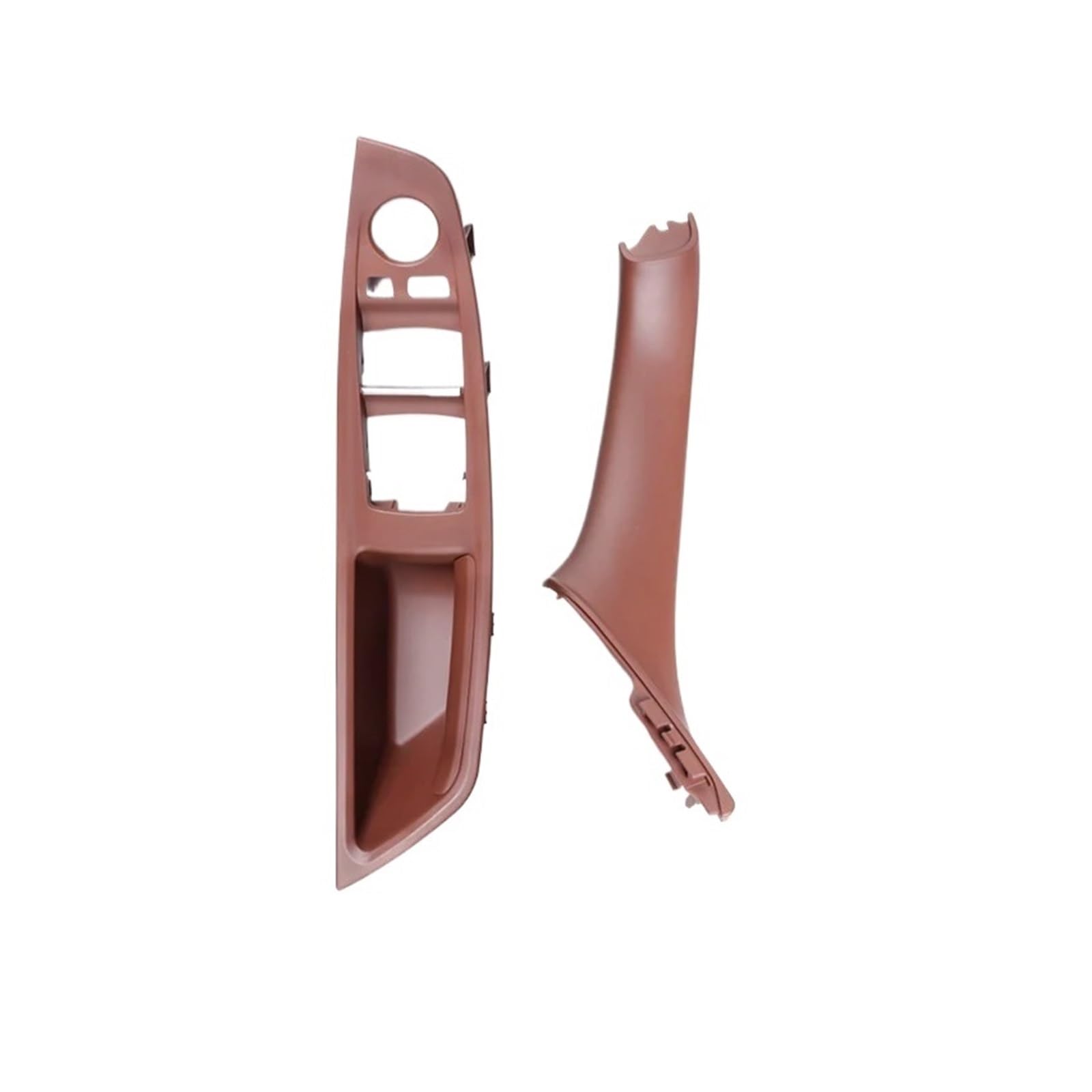 SHENGG Innenausstattung Vordertür Armlehne Panel Trim Pull Griff Set Ersatz for 5 Series F10 F11 F18 520i 523i 525i 528i 535i(Red Brown LHD 2PCS) von SHENGG