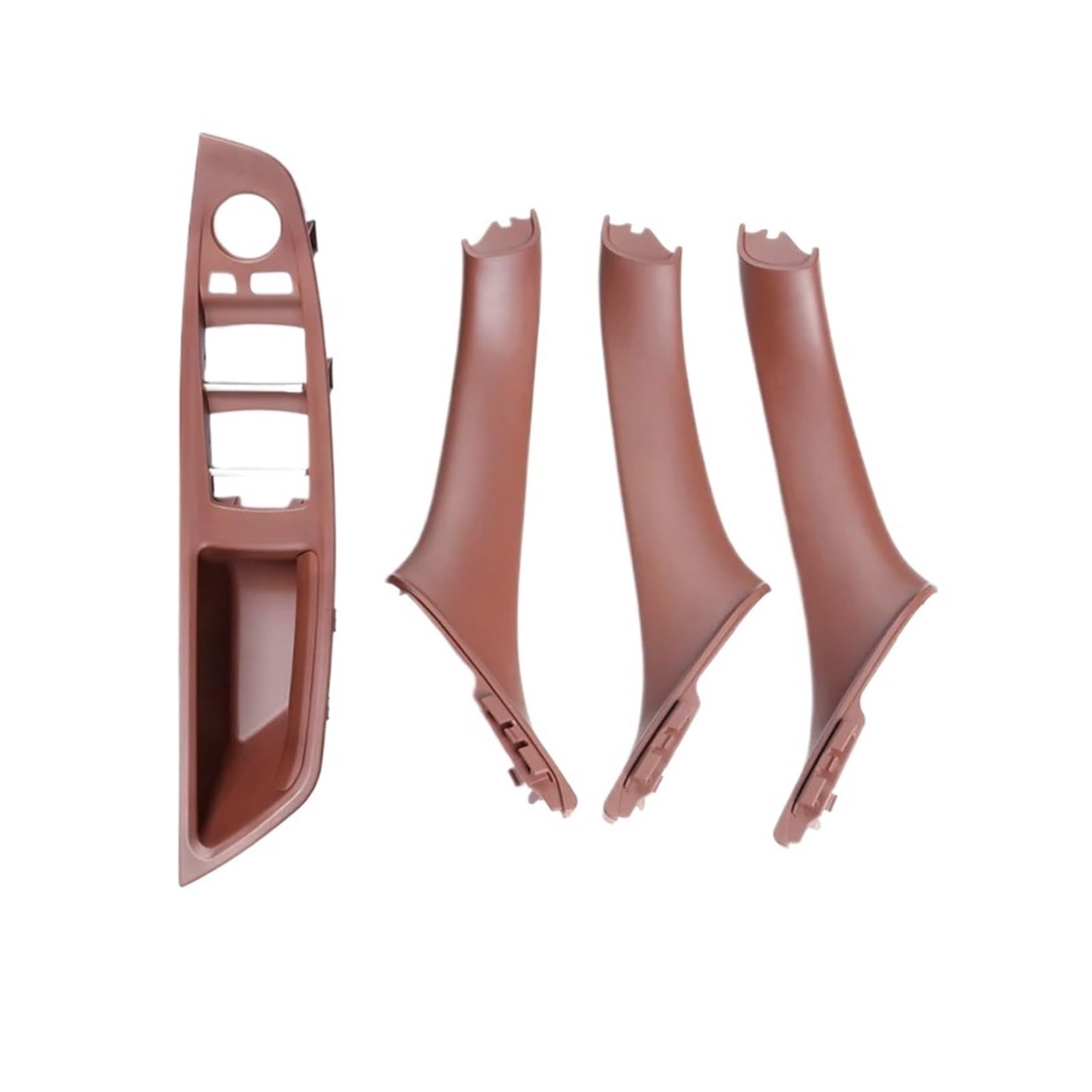 SHENGG Innenausstattung Vordertür Armlehne Panel Trim Pull Griff Set Ersatz for 5 Series F10 F11 F18 520i 523i 525i 528i 535i(Red Brown LHD 4PCS) von SHENGG