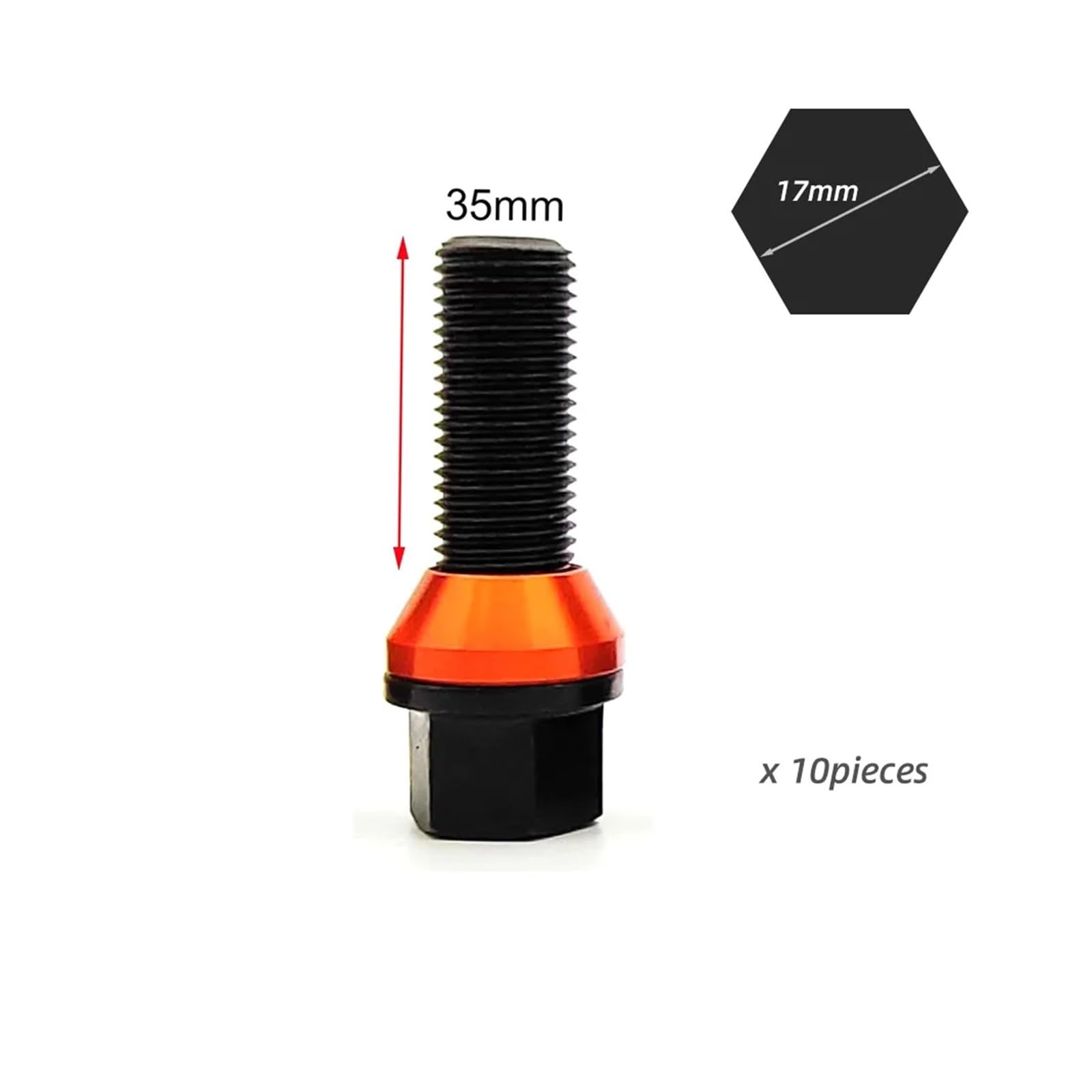 SHENGG M14x1,5/M14x1,25 10 teile/satz Auto Rad Lugs Bolzen Schraube for Muttern Bolzen Schrauben 12,9(Length 35mm,M14x1.25) von SHENGG