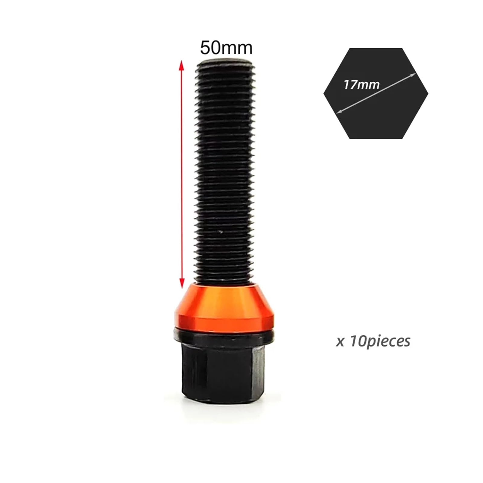 SHENGG M14x1,5/M14x1,25 10 teile/satz Auto Rad Lugs Bolzen Schraube for Muttern Bolzen Schrauben 12,9(Length 50mm,M14x1.25) von SHENGG