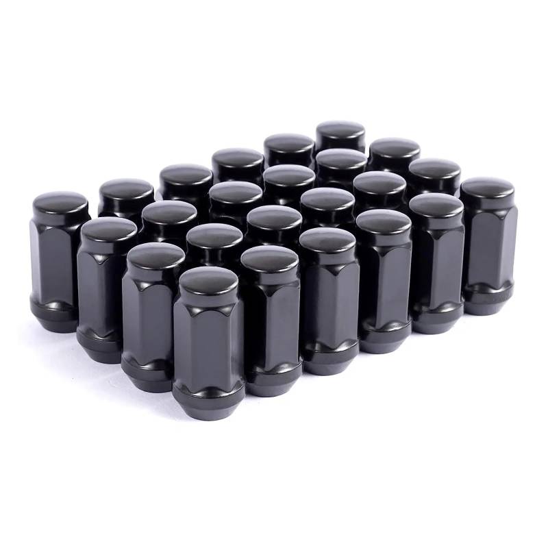 SHENGG M14x1,5 Radmuttern, schwarz, 19 mm Sechskant, 45 mm hoch, 60 Grad konische Radmuttern(12pcs) von SHENGG