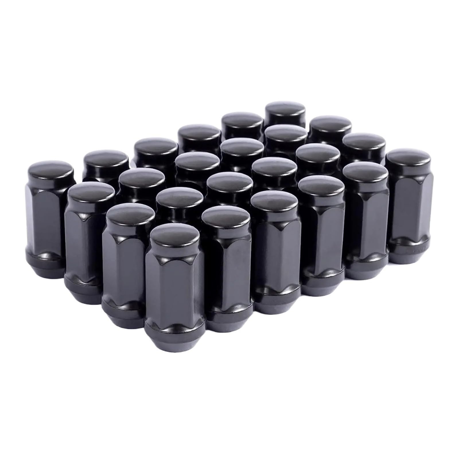 SHENGG M14x1,5 Radmuttern Schwarz 19mm Sechskant 45mm hoch 60 Grad konischer Sitz Radmuttern(Black 12pcs) von SHENGG