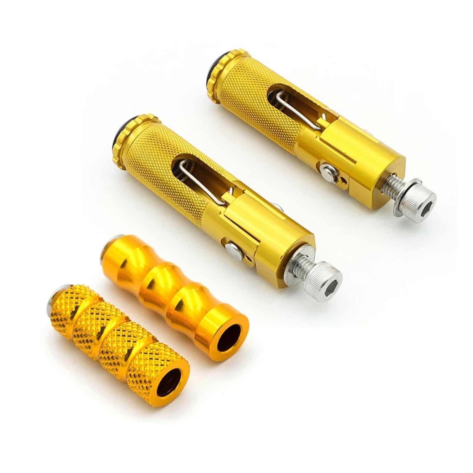 SHENGG Motorrad Klapp Fußstützen Fußrasten Fußrasten Pegs Pedale Set Motorrad Zubehör(Gold Set) von SHENGG