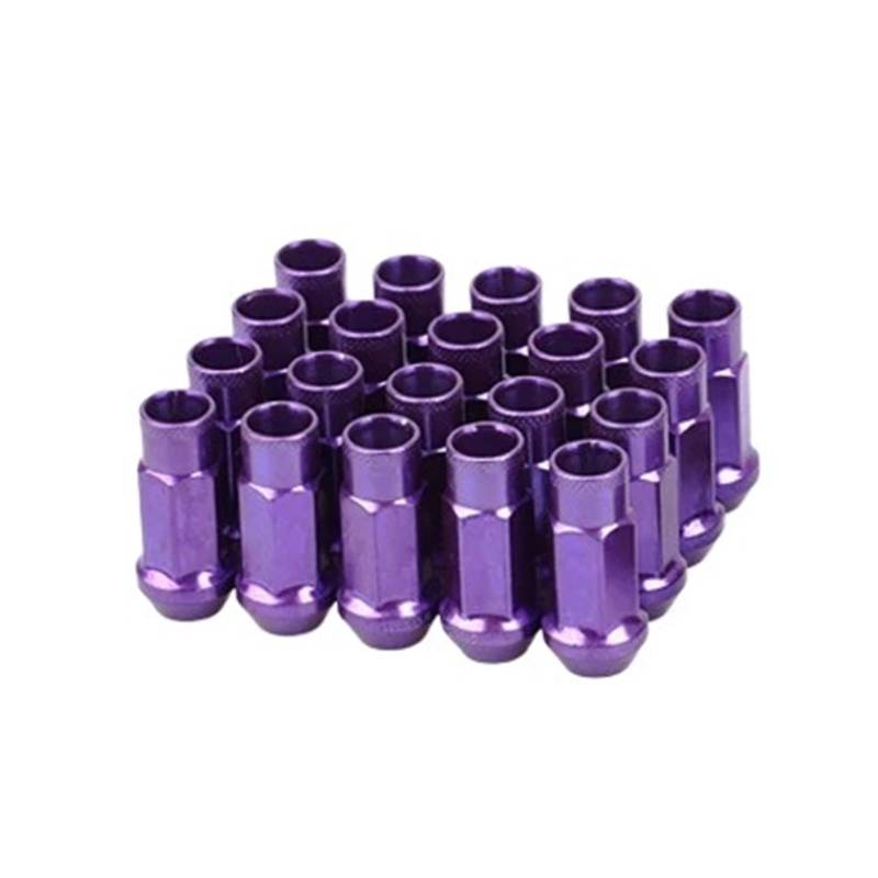 SHENGG SR48 Stahl verlängerte offene Rennwagen-Radfelgen Radmuttern verlängerte Tuner-Muttern 20 Stück/Set(Purple,M12x1.5) von SHENGG