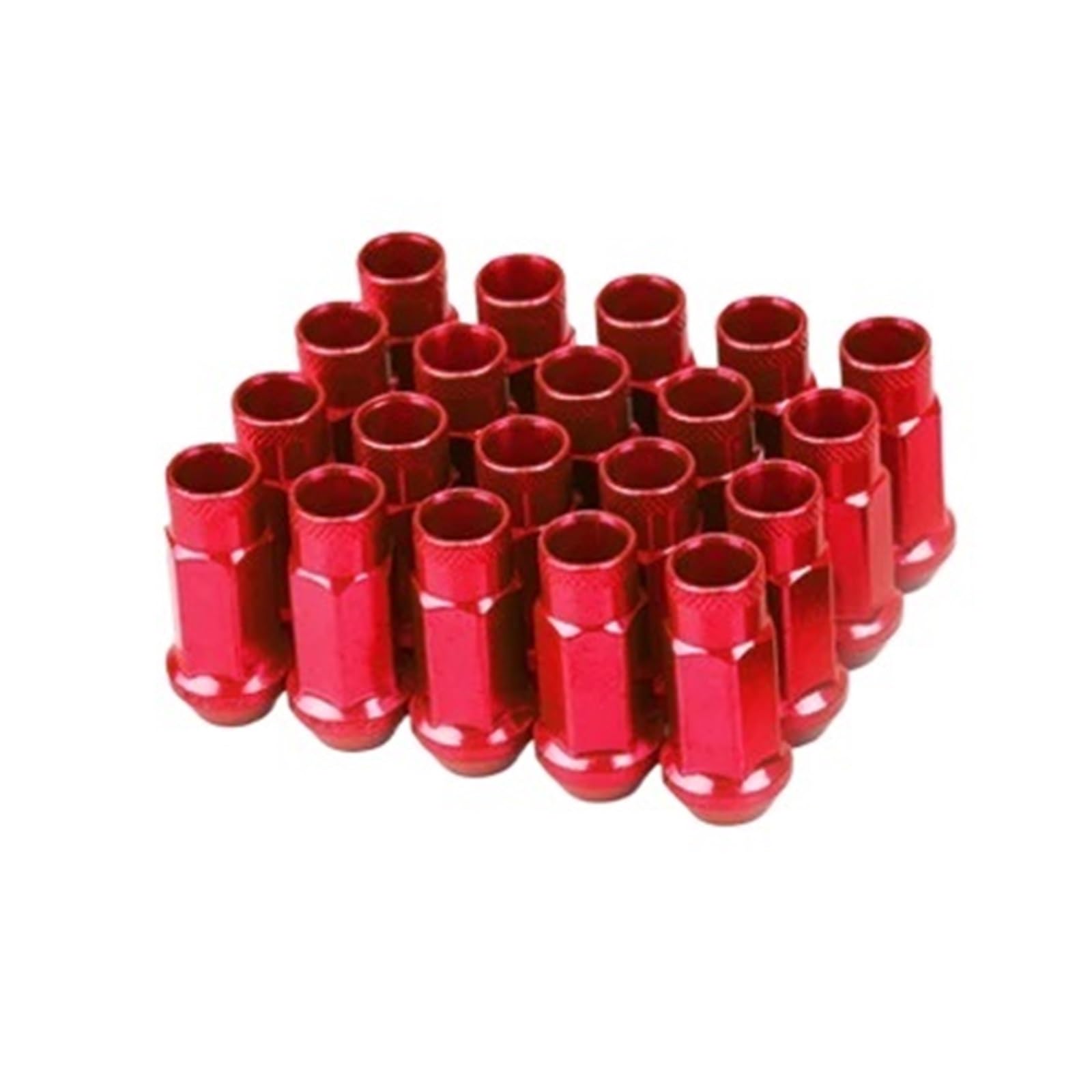 SHENGG SR48 Stahl verlängerte offene Rennwagen-Radfelgen Radmuttern verlängerte Tuner-Muttern 20 Stück/Set(Red,M12x1.5) von SHENGG