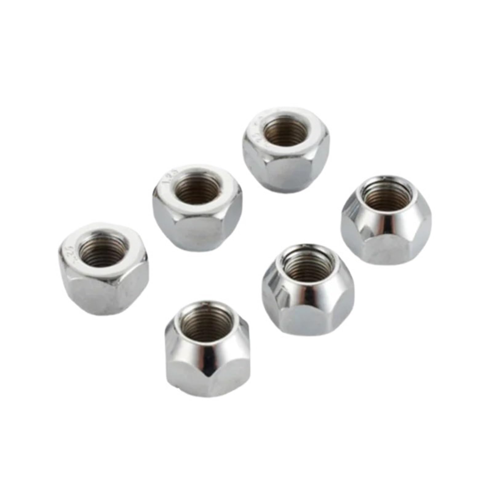 SHENGG Schlüssel 21 mm, Höhe 16 mm, Radmuttern 8 Stück, M12 x 1,5, M12 x 1,25, M14 x 1,5, 1/2-20, Radanhängerösen, Reifen, Hutmutter, silberne Radmuttern offen(8 pcs,1-2-20) von SHENGG