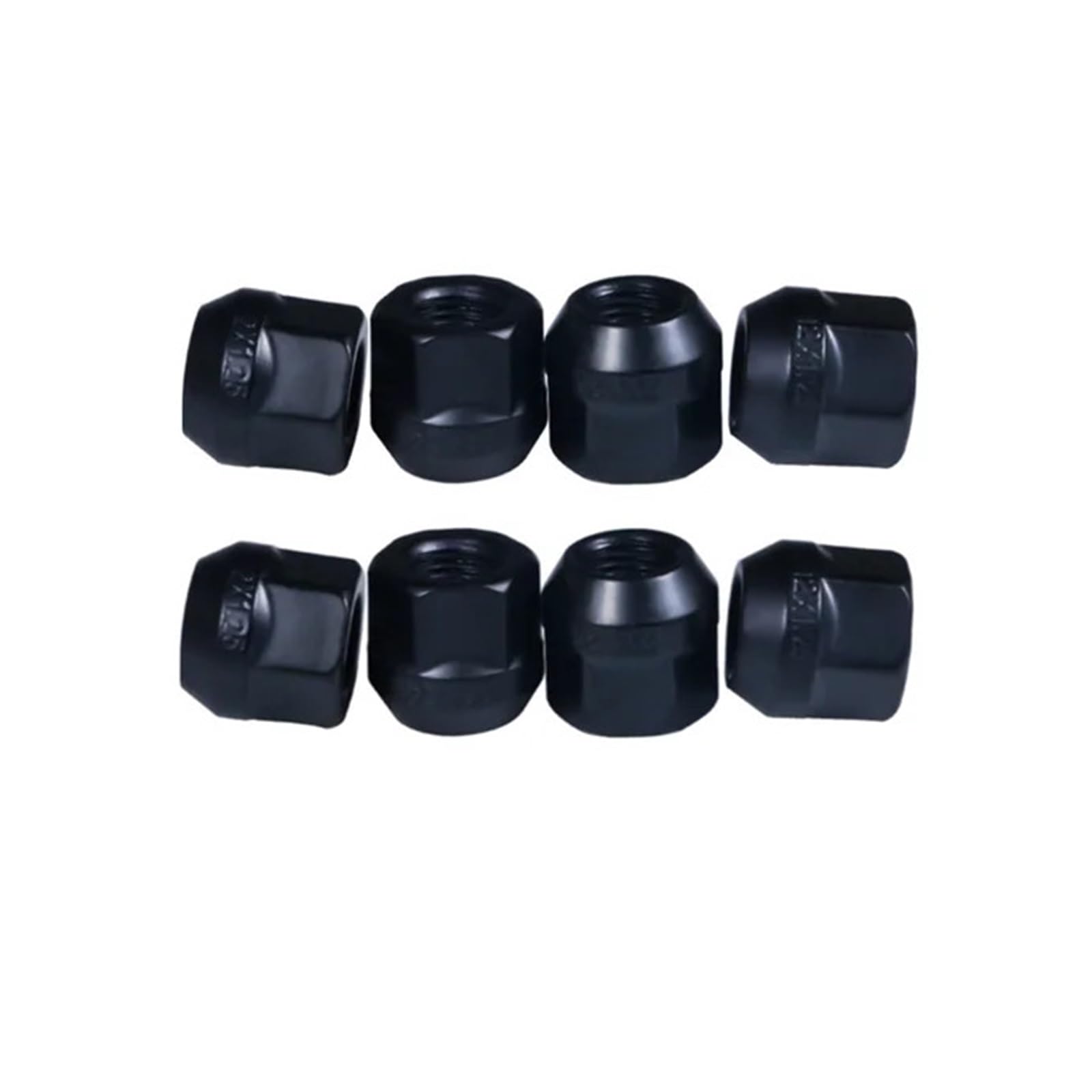 SHENGG Schwarze Radmuttern Höhe 21 mm Auto-Radmutter M14 x 1,5 ， M12 x 1,5 Radmuttern M12 x 1,25 1/2-10 Auto-Radmuttern mit offenem Ende 19 mm(8pcs black,1-2-20) von SHENGG