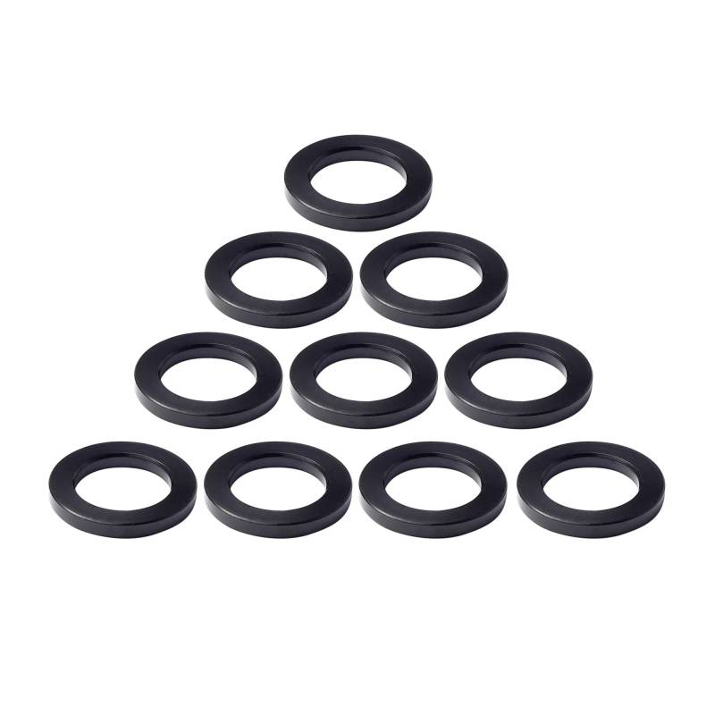 SHENGG Titan Unterlegscheibe Dichtung M4 M5 M6 M8 M10 Flache Spacer for Fahrrad Motorrad Auto Geändert Bremssättel Dichtung Ti Flache spacer(10pcs Black,M5) von SHENGG