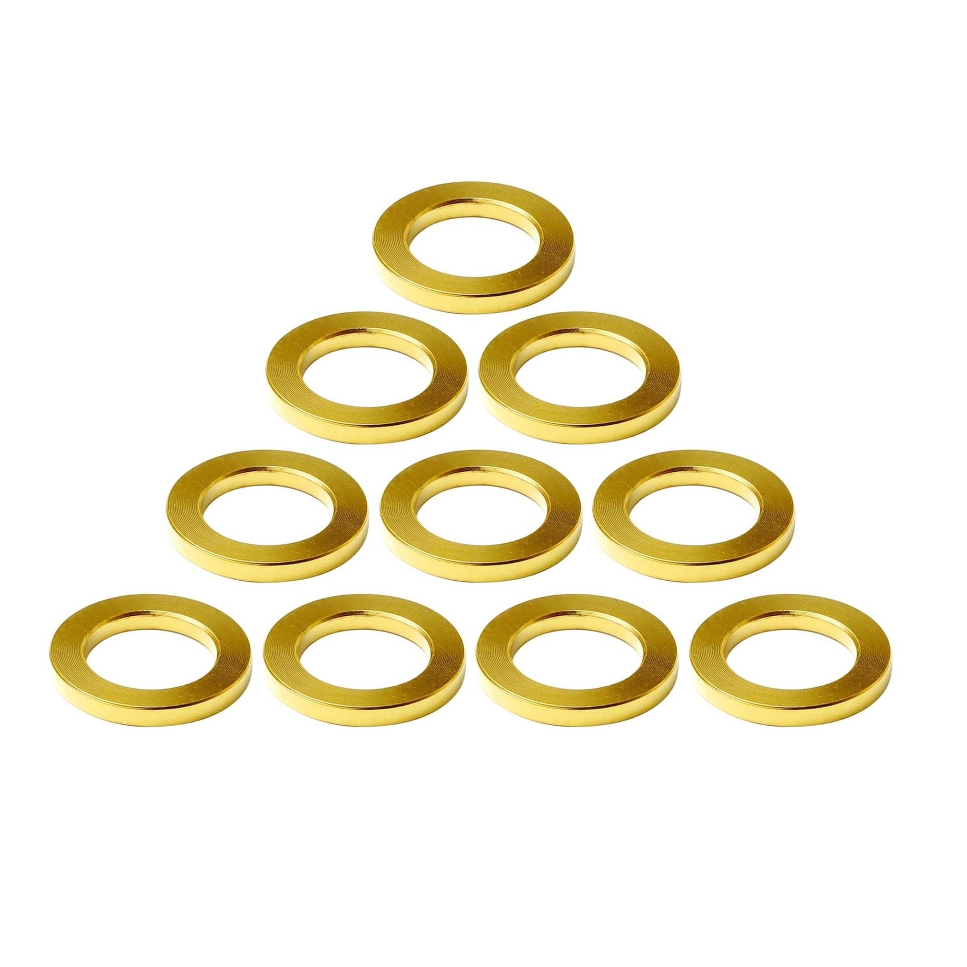 SHENGG Titan Unterlegscheibe Dichtung M4 M5 M6 M8 M10 Flache Spacer for Fahrrad Motorrad Auto Geändert Bremssättel Dichtung Ti Flache spacer(10pcs Gold,M4) von SHENGG