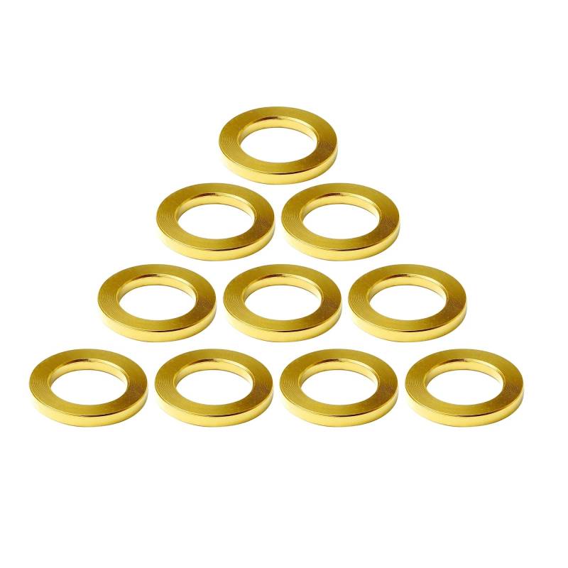 SHENGG Titan Unterlegscheibe Dichtung M4 M5 M6 M8 M10 Flache Spacer for Fahrrad Motorrad Auto Geändert Bremssättel Dichtung Ti Flache spacer(10pcs Gold,M4) von SHENGG