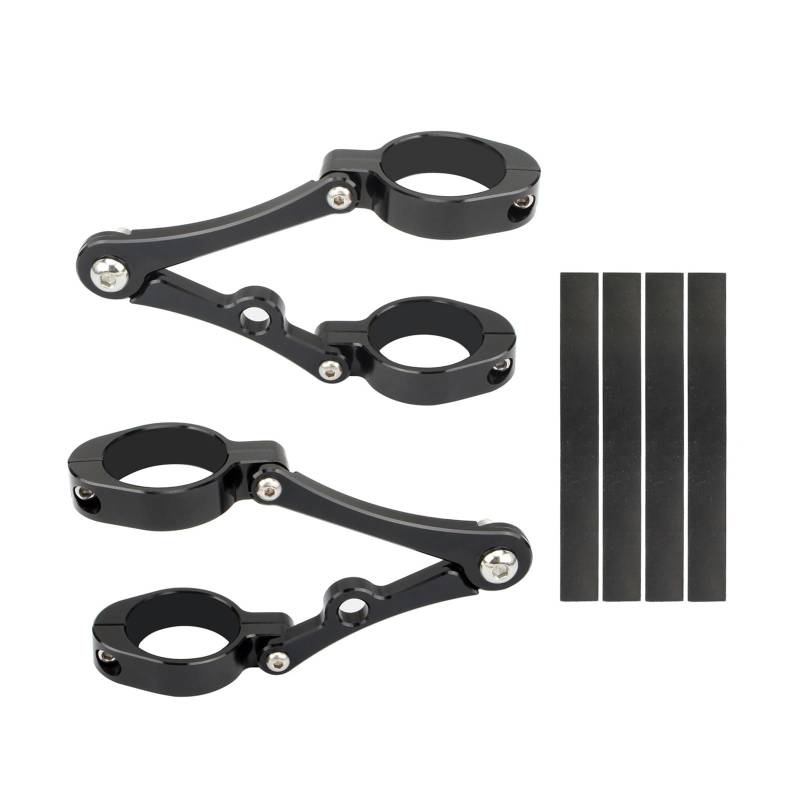 SHENGG for 33mm-54mm Scheinwerfer Halterung Clamp Gabel Rohr Licht Halter Motorrad Racer Motorrad Zubehör(50 54mm Black White) von SHENGG