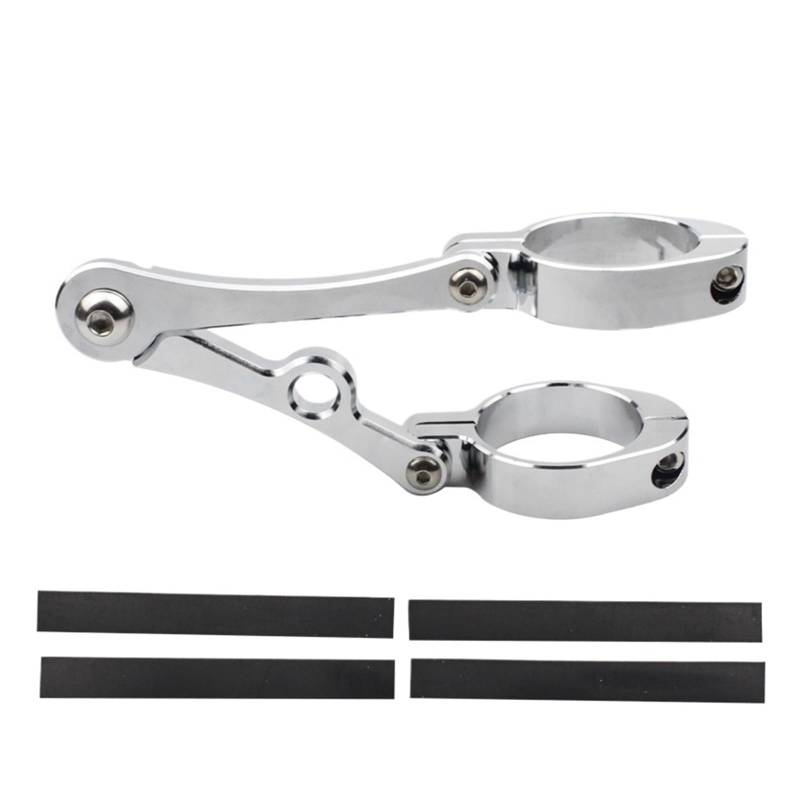 SHENGG for 37mm-41mm Scheinwerfer Halterung Halterung Clamp Gabel Rohr Licht Halter Motorrad Motorrad Zubehör(Silver) von SHENGG