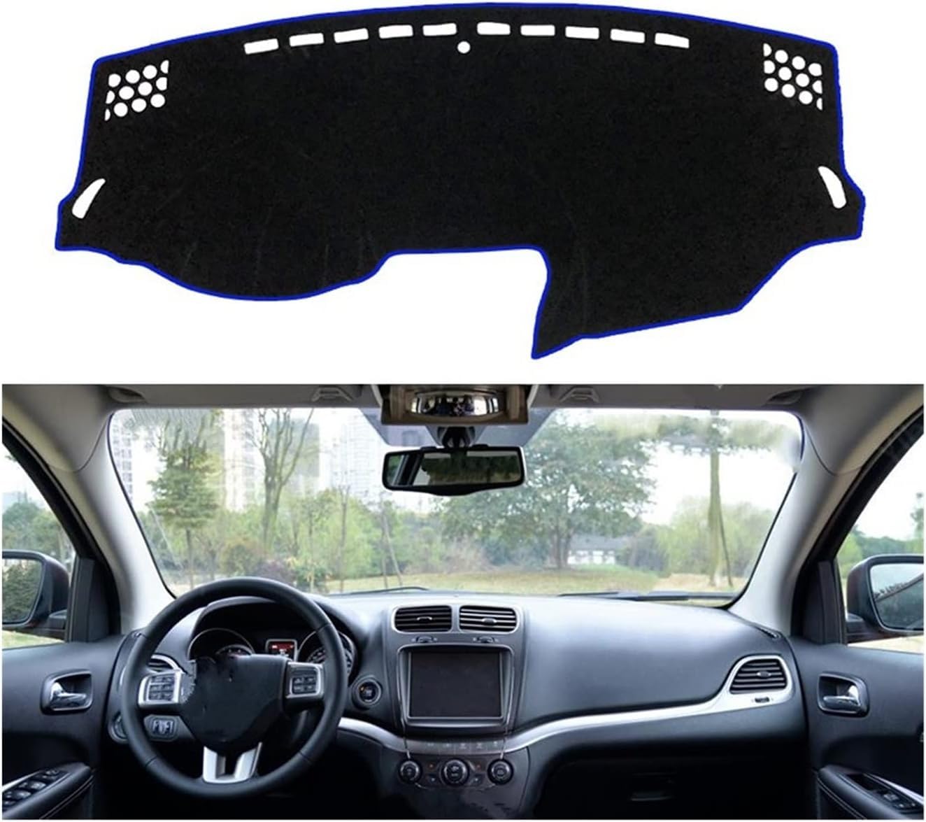 Armaturenbrettteppiche Rutschfeste Matte Auto Armaturenbrett Abdeckung Für Dodge Für Journey JC 2009-2016 Mattenschutz Sonnenschutz Für Dashmat Board Pad Teppich(Lhd 1) von SHENHUO