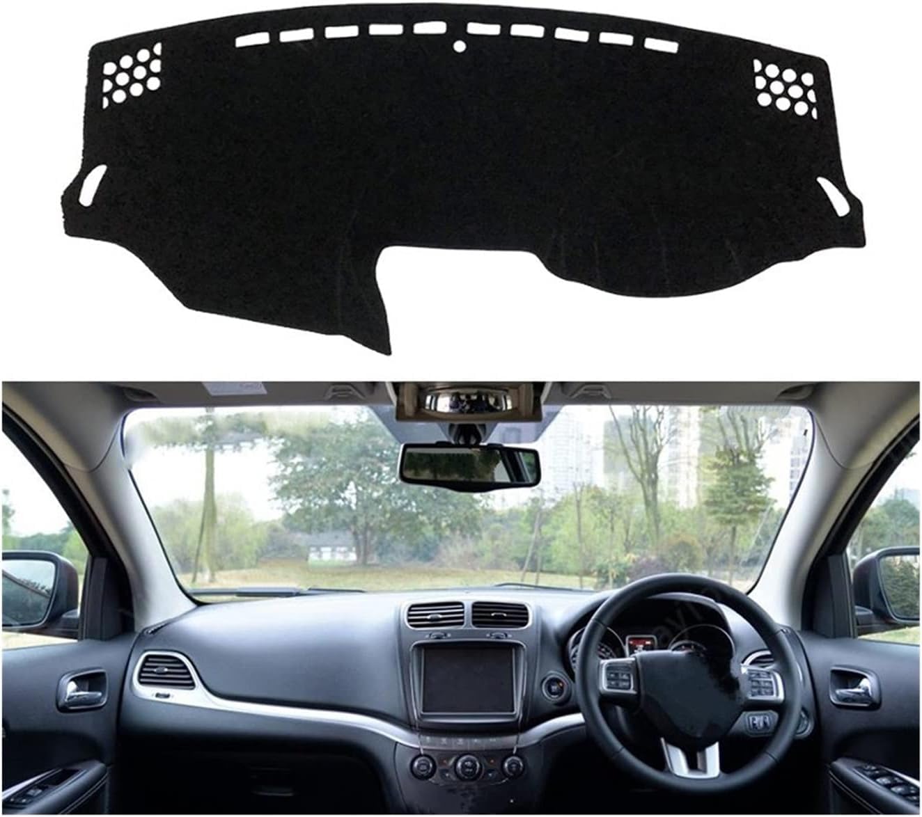 Armaturenbrettteppiche Rutschfeste Matte Auto Armaturenbrett Abdeckung Für Dodge Für Journey JC 2009-2016 Mattenschutz Sonnenschutz Für Dashmat Board Pad Teppich(Rhd 1) von SHENHUO