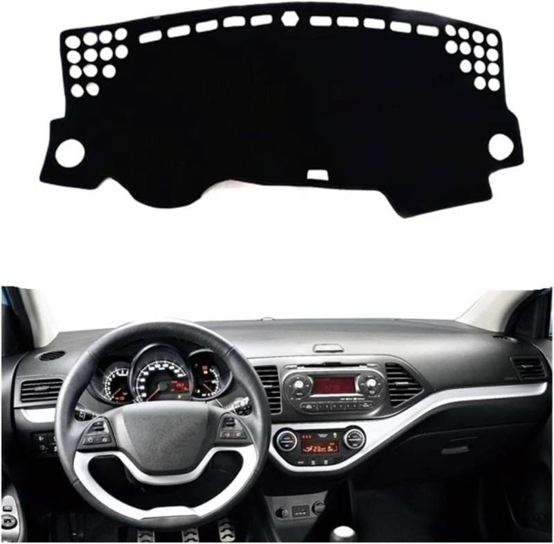 Armaturenbrettteppiche Rutschfeste Matte Auto-Armaturenbrett-Abdeckung für Armaturenbrett-Matte Teppichumhang für Kia für Picanto für Morning 2012-2016 LHD RHD(Lhd 1) von SHENHUO