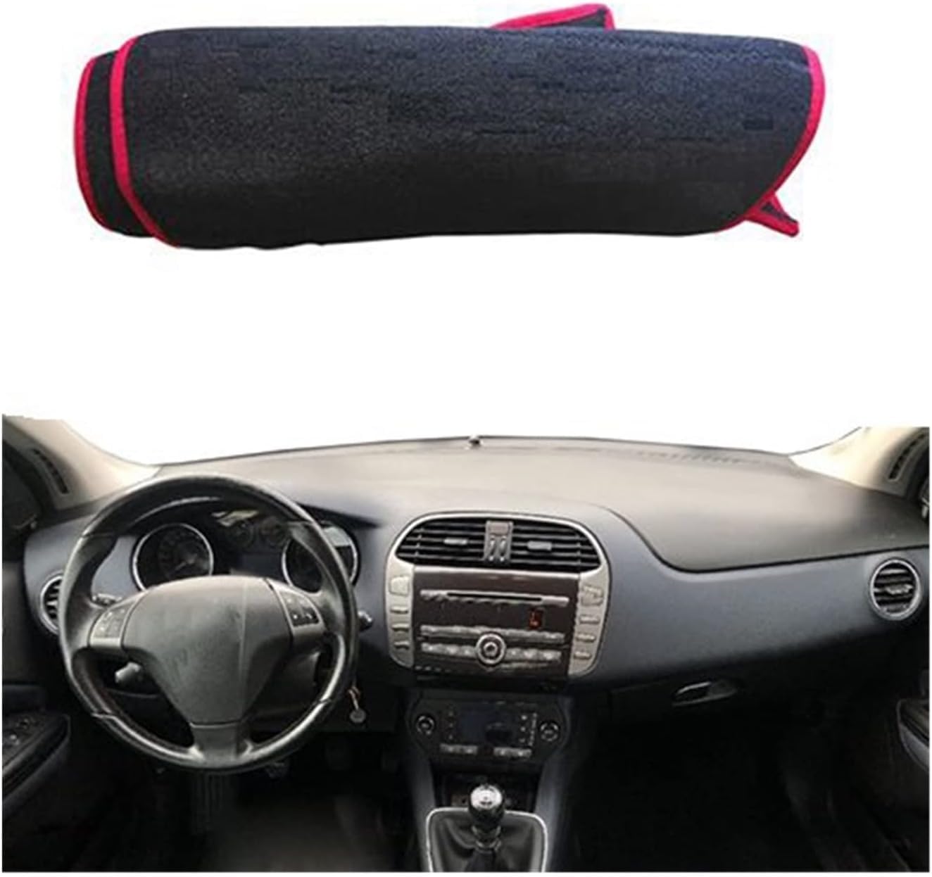 Armaturenbrettteppiche Rutschfeste Matte Auto-Armaturenbrett-Abdeckung für Armaturenbrettmatte, Teppich, Sonnenschutz,Umhang,für Fiat Bravo 2007-2014 LHD(3) von SHENHUO