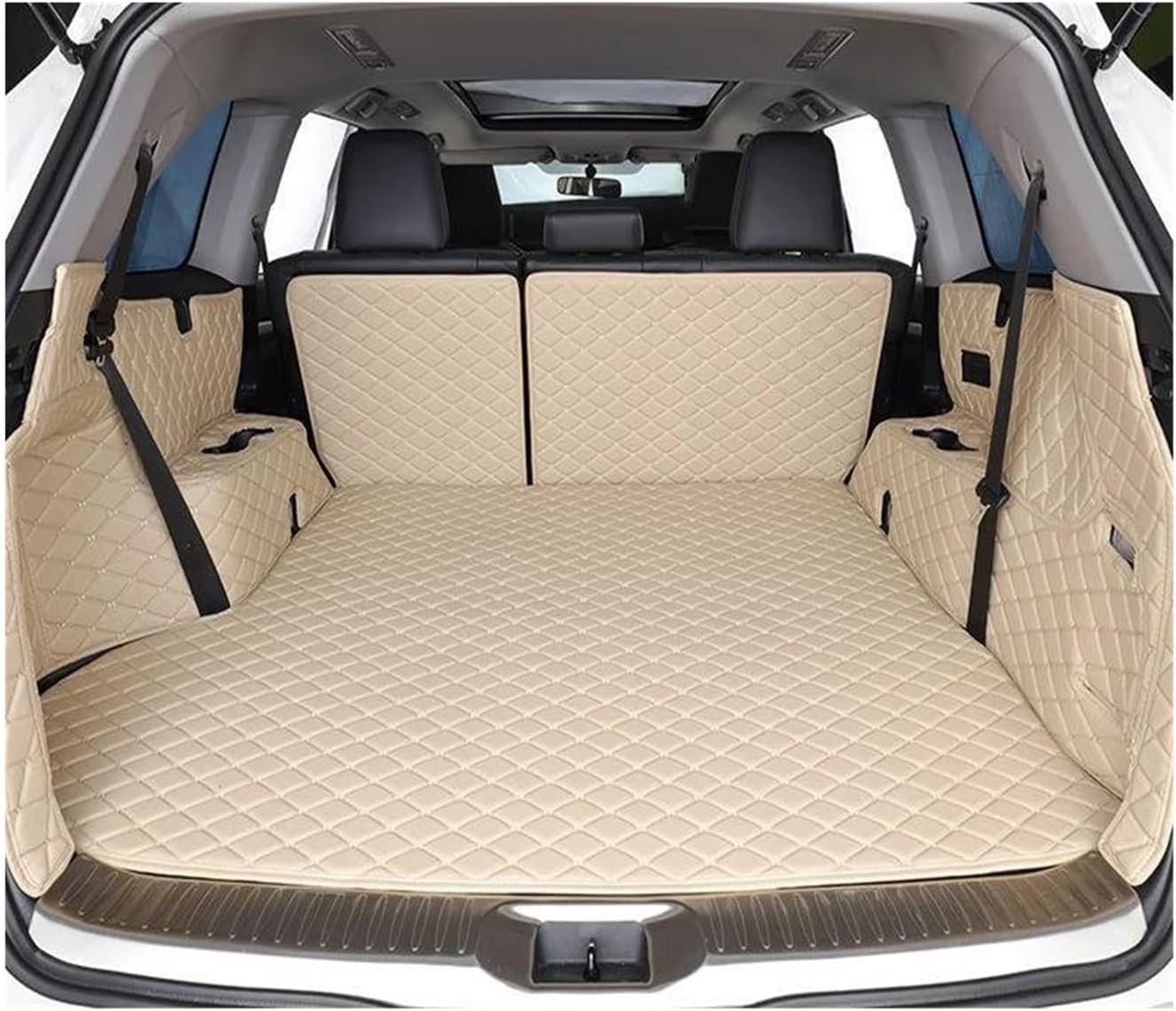 Auto-Fußmatten Auto-Kofferraummatte Teppich Heck Cargo Liner Kofferraummatte Liner Pad Für BMW 4 Series F36 Gran für Coupe 2014 2015 2016-2019(Beige Set) von SHENHUO