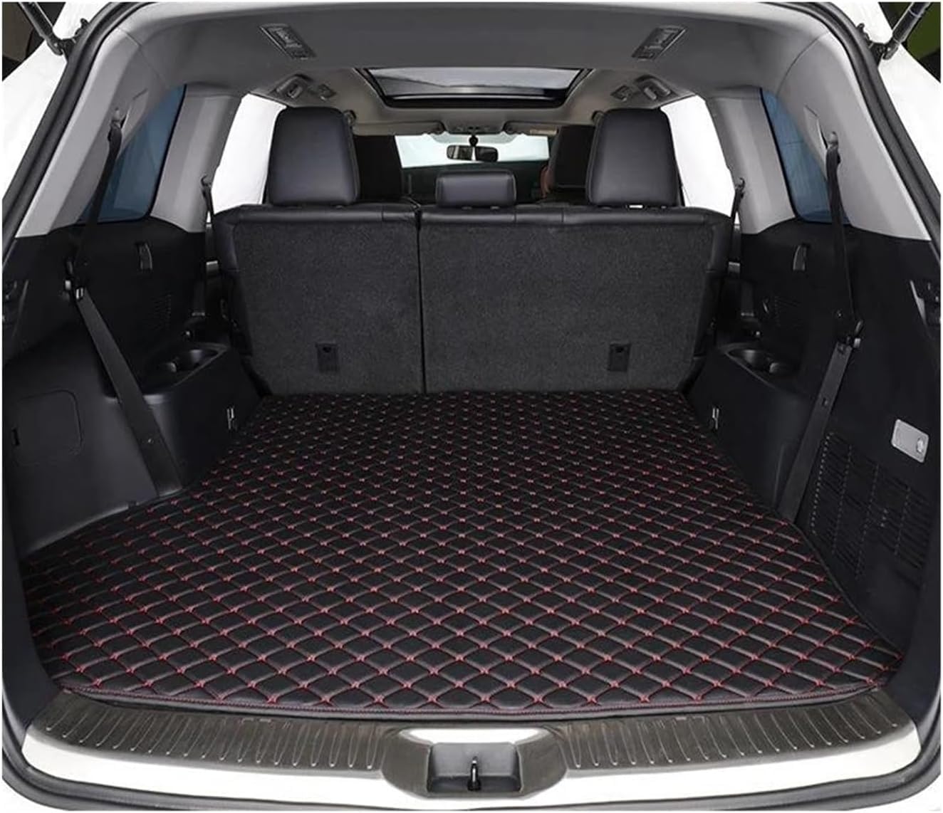 Auto-Fußmatten Für Subaru für Outback 2010 2011 2012 2013 2014 High Side Heck Cargo Liner Kofferraum Bodenmatte Fach Teppichmatten Auto Kofferraummatte(Black Red Line 1 Pc) von SHENHUO