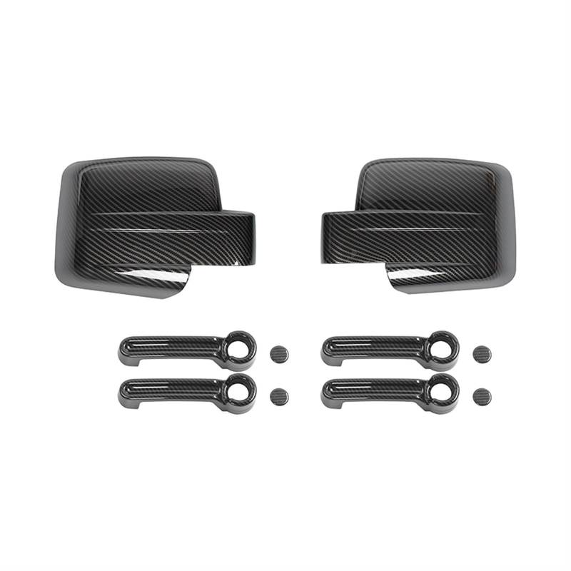 Auto-Rückspiegelschale Für Dodge für Nitro 2007-2012 Außenzubehör Rückspiegelabdeckungen Autotürgriffabdeckung Aufkleber(Carbon Fiber 10 PCS) von SHENHUO