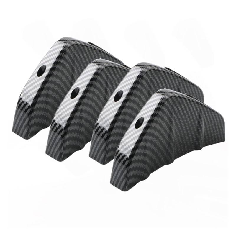 Auto-Schmutzfänger Heckspoiler 1 Stück/4 Stück Universal Auto modifizierte Haifischflosse Auto Heckstoßstange Lippendiffusor Kohlefasermuster/Schwarz Autozubehör(4PCs Carbon Fiber) von SHENHUO