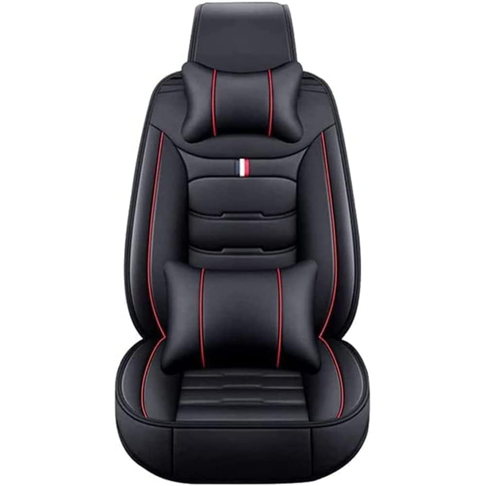 SHENSE 5-Sitze Leder Auto-Sitzbezüge, für BMW 4er F32 Coupe 4er 1.Gen 2013-2021 Autositzbezug Allwetter Wasserdicht AutoSitzbezüge Innenraum Zubehör,Black+red-Luxurious_Set von SHENSE
