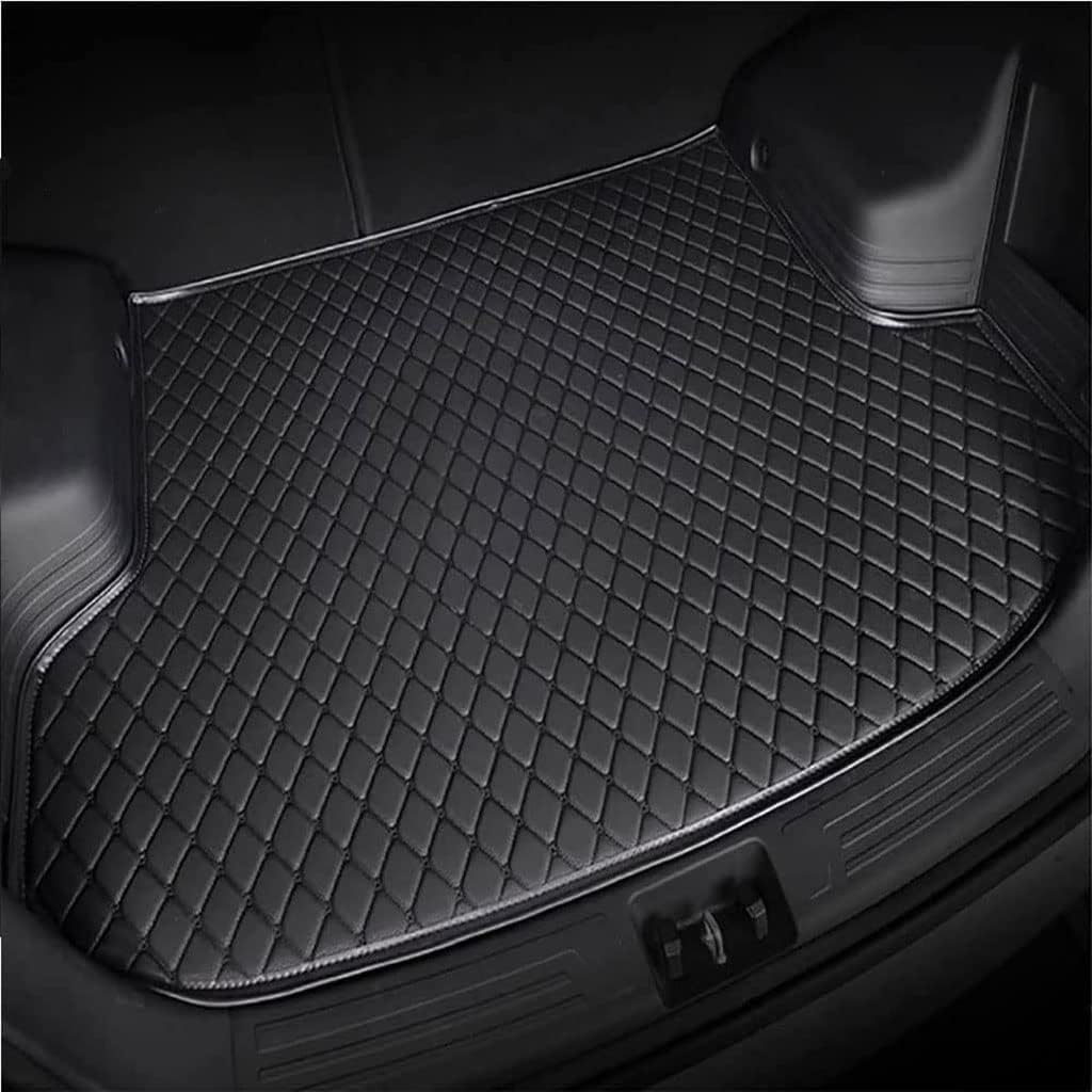 Auto Kofferraummatten für Audi Q7 4M Hybrid 2016-2022,Leder Kofferraumwanne Kratzfest Schutzmatte Kofferraum Fußmatten Zubehör,Black von SHENYYDR